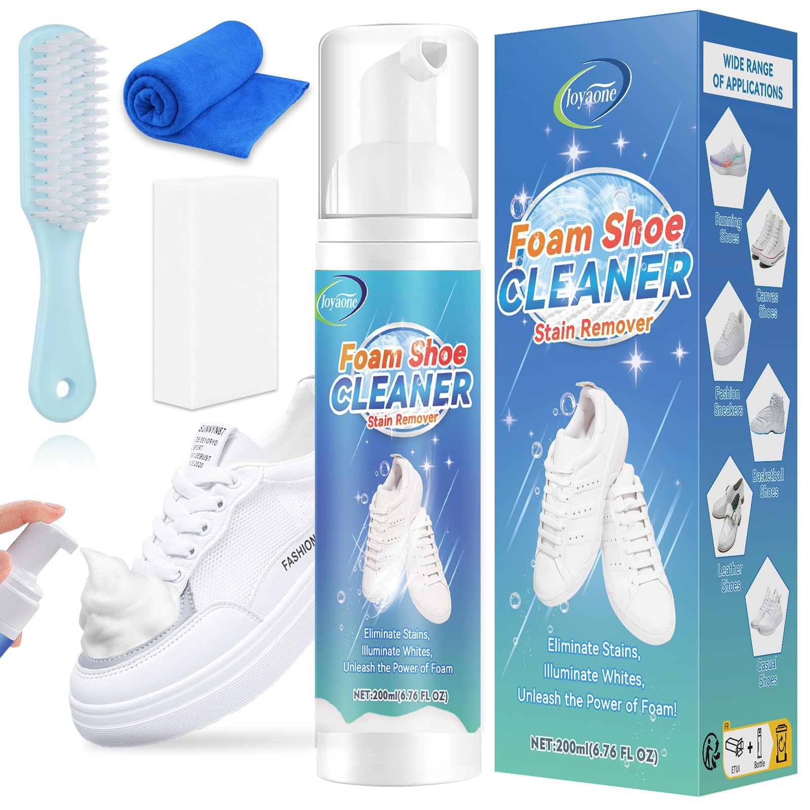 Shoe Cleaner Kit with Brush and Towel - White 200ml-image-b839ec51-2700-4843-a7a9-8ed3bcd475b1-66128