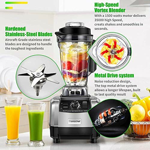 AMZCHEF 2-in-1 blender met twee mengcontainers, 1,85 liter AMZCHEF 2-in-1 blender met twee mengcontainers, 1,85 liter