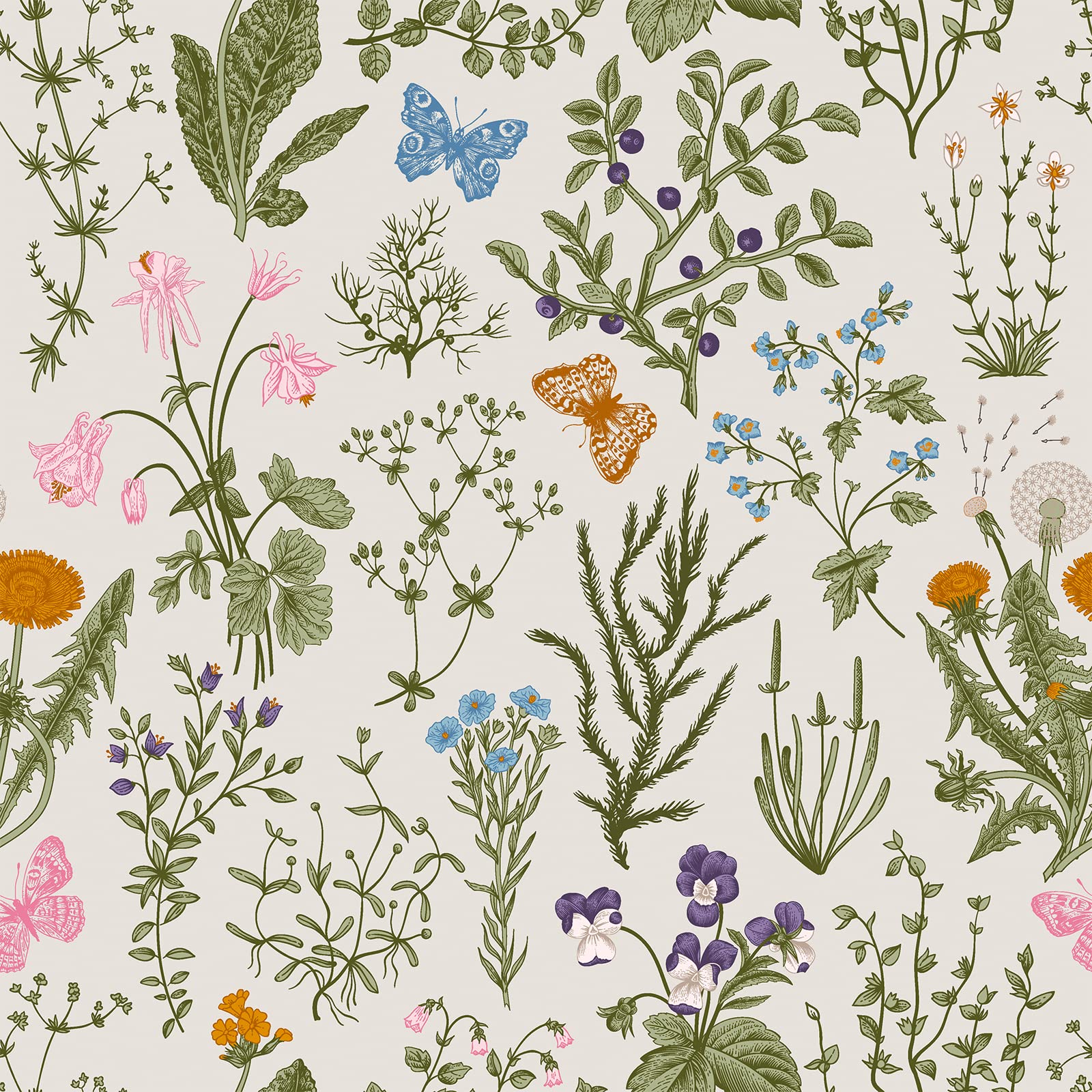 VEELIKE Beige Floral Wallpaper Tropical Leaf Daisy 44.5cm×300cm-image-cd2cfa56-7c67-4bcf-a1b0-d72969b0e34a-63705