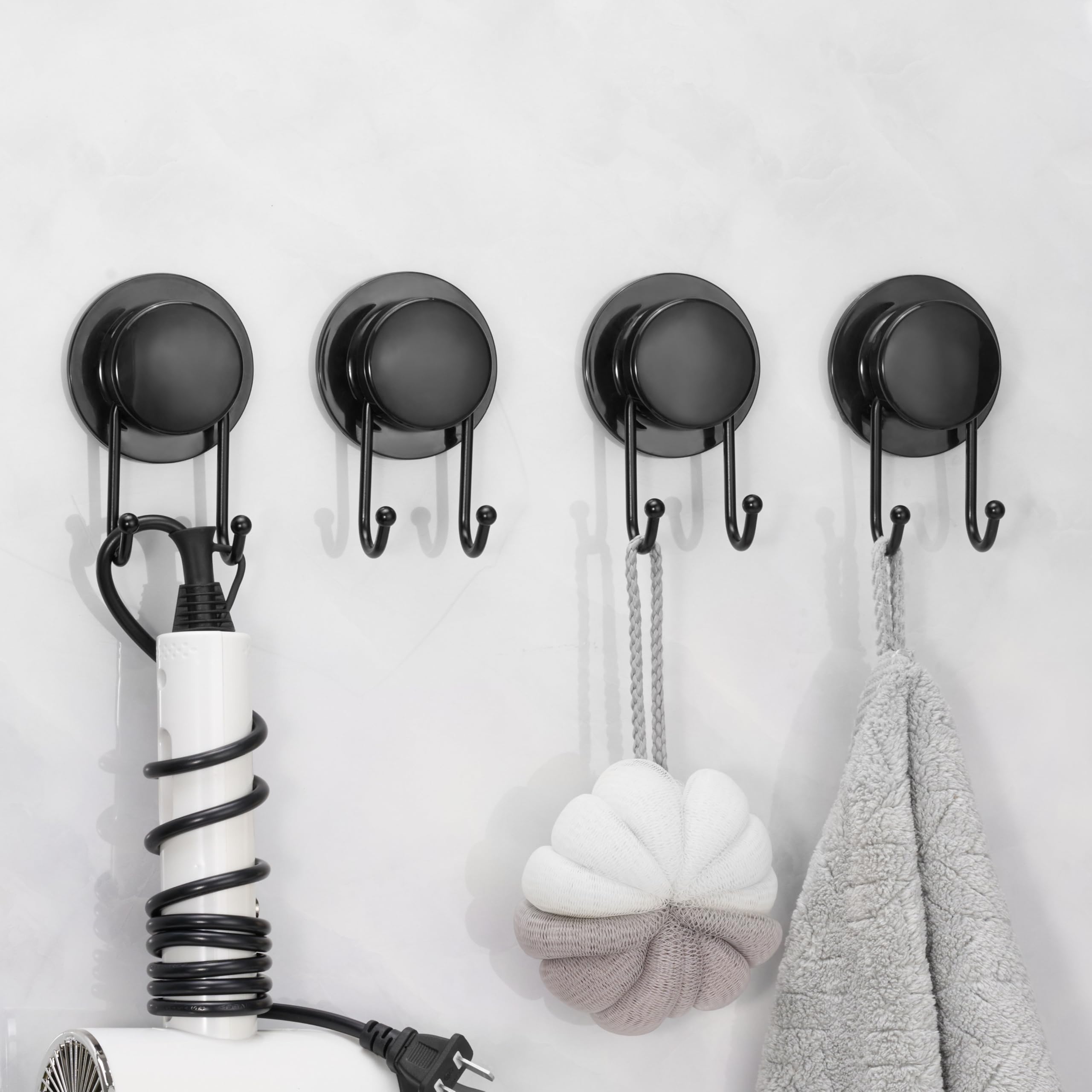 Heavy Duty Black Suction Hooks 4 PCS - No Drill Bathroom & Kitchen Hanging Hooks-image-1875809a-6546-455d-bf34-65c75c57a74e-54960