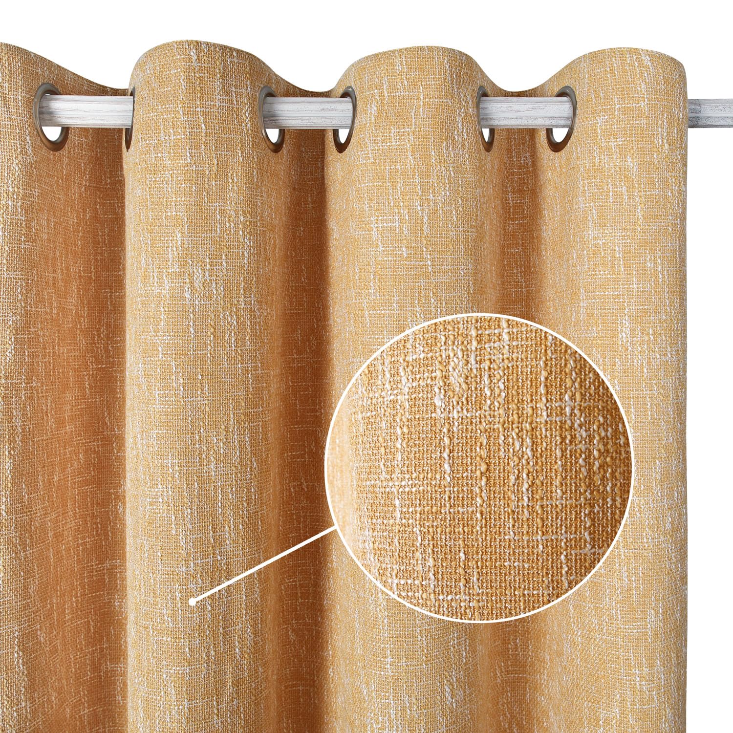 Thermal Eyelet Curtains 2 Panels - Ochre 46x54in-image-7a7df943-01ca-4aea-9d63-1bbcca23a994-95316