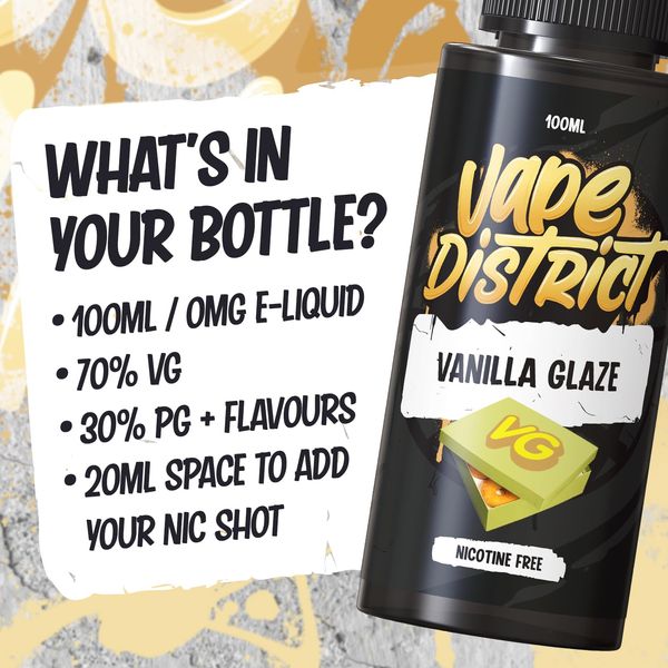 vape district vape liquid 100ml deluxe tobacco Vape District Vape Liquid 4 X 100ml Vanilla + Carakorny + Drum Licks + Le