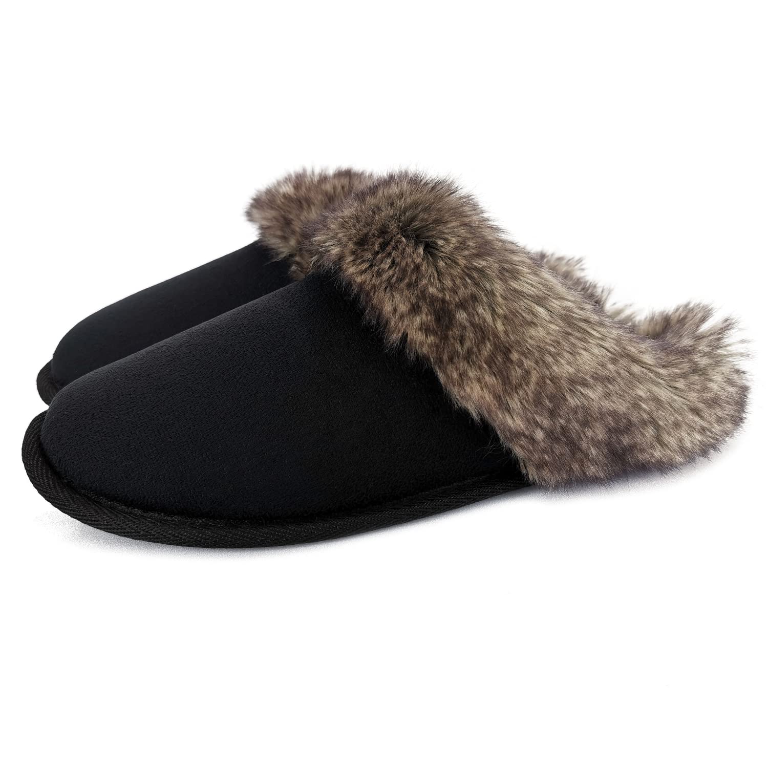 Women's Winter Moccasin Slippers - Black 7/8 UK-image-a6b93c91-9860-48f2-a714-ffc48157c101-112660