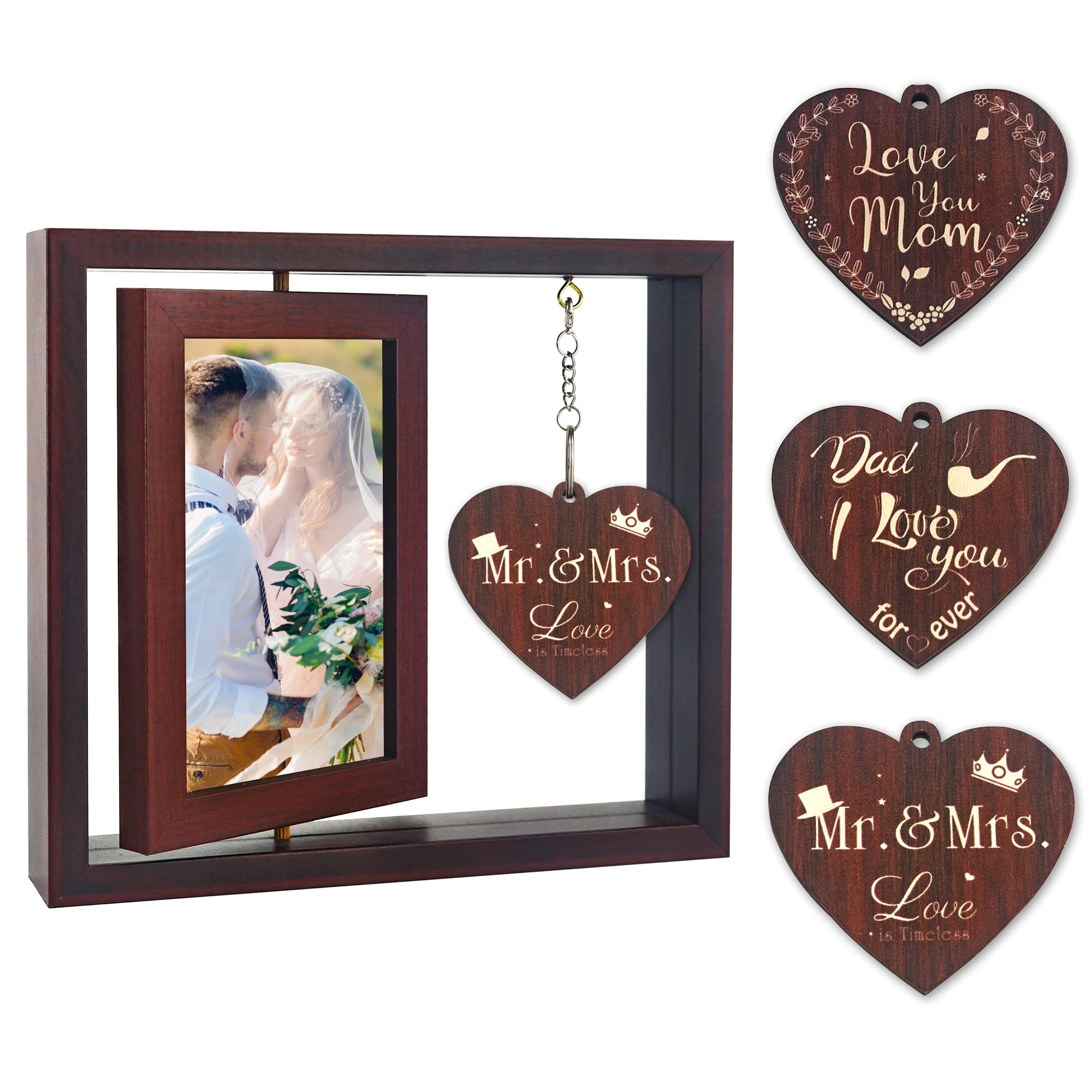 4x6 Rotating Floating Photo Frame - Vintage Double Sided Design, Ideal Wedding & Birthday Gift-image-c004b015-8897-4123-bc43-d4cf8dddffba-66052