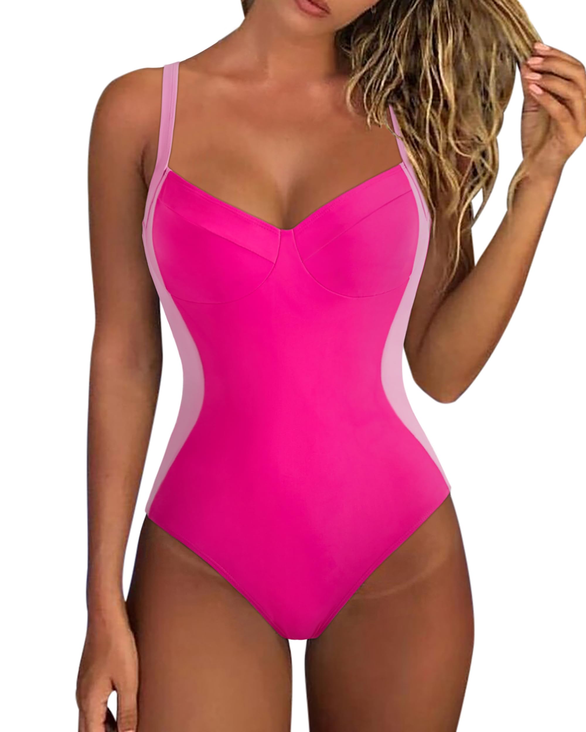 Women's One Piece Swimsuit - Pink Rose Red Small-image-ea0e10b7-6198-4bdd-9d02-9f37d774a45d-91518