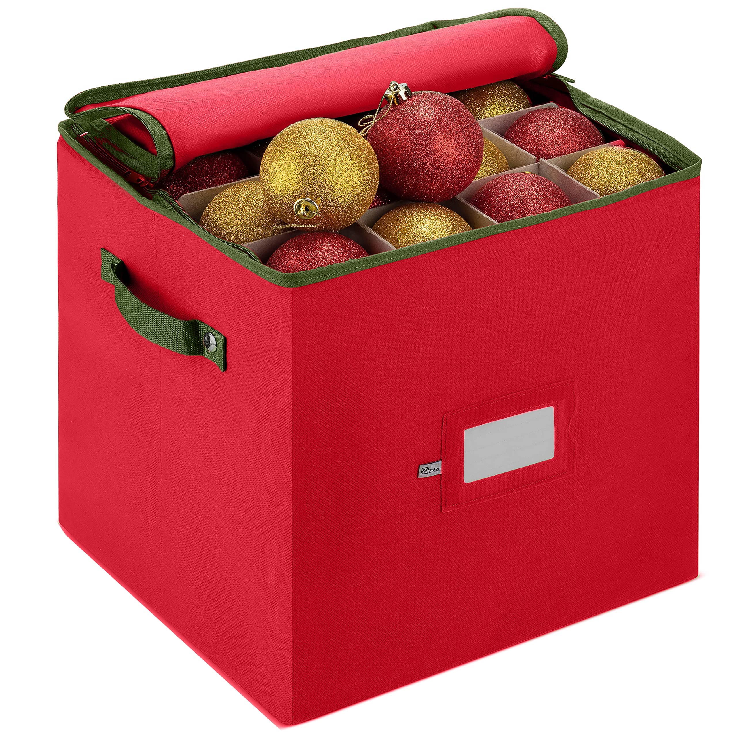 64-Compartment Christmas Bauble Storage Box with Dividers - Tear Proof & Zippered for Delicate Ornaments-image-55c493fa-12c9-4241-9b97-2dbff87d13a7-68288