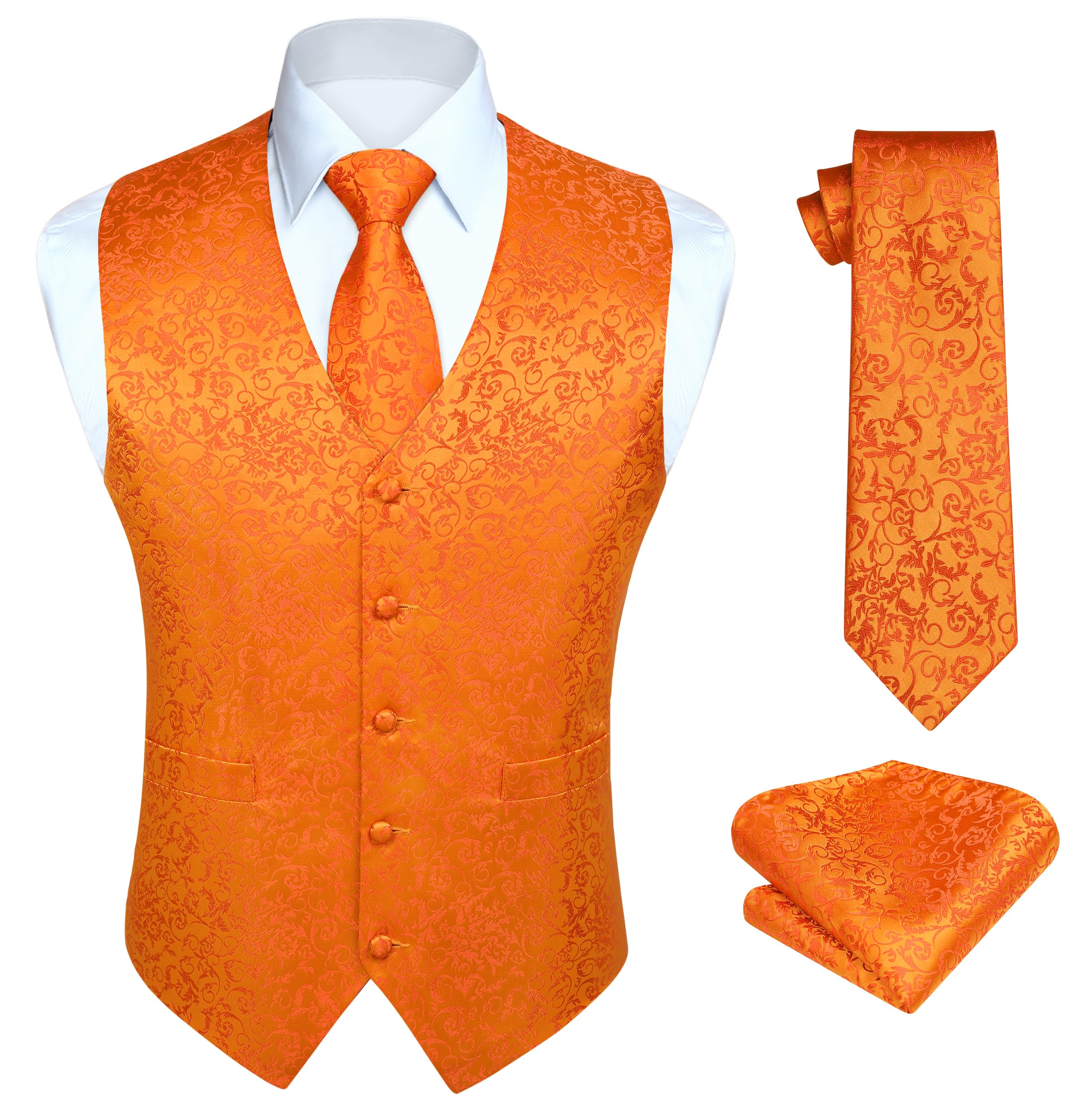 Men's Paisley Waistcoat & Tie Set - Orange-N M-image-e7feb481-d064-4d32-a5af-36dcbaa779aa-104040