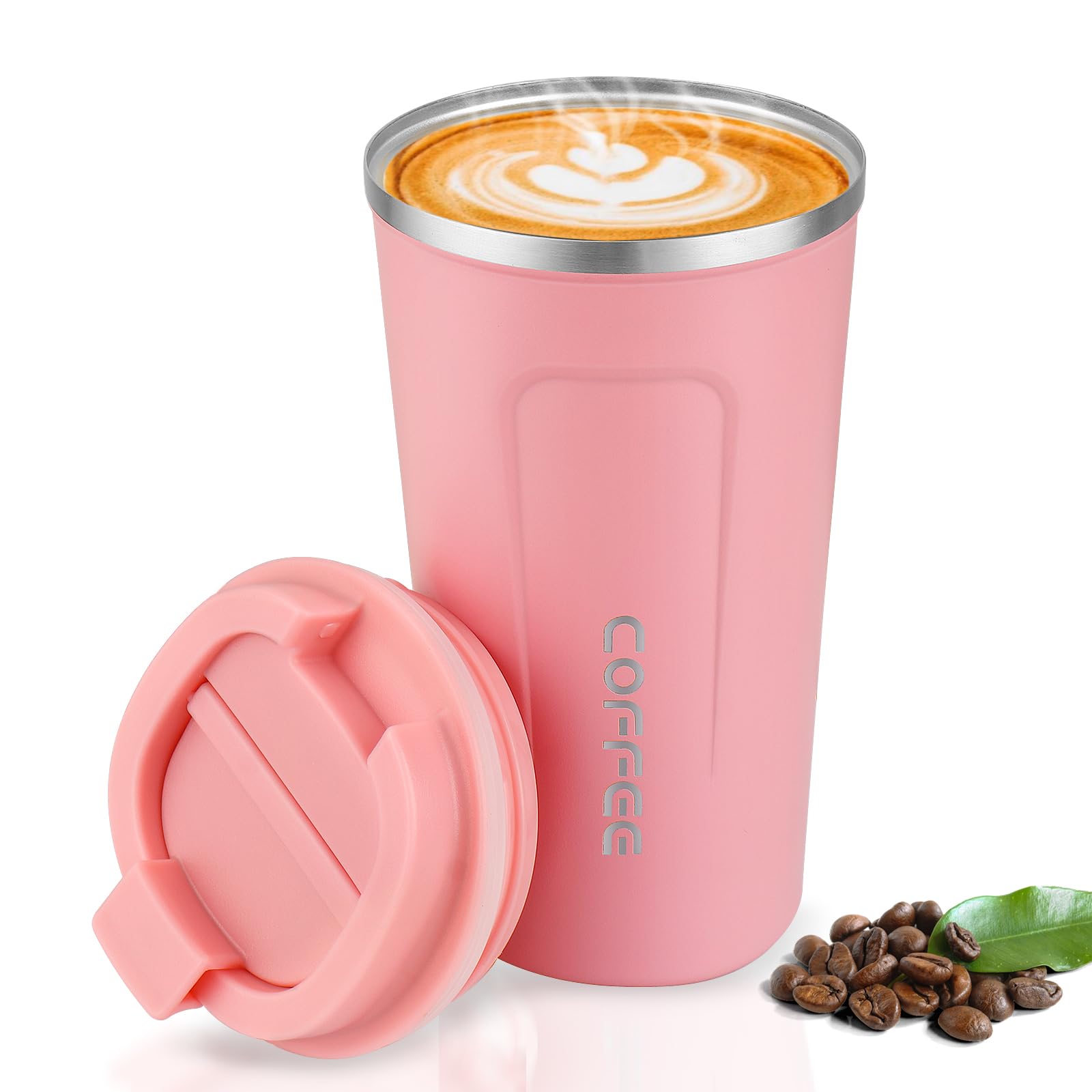 18oz Stainless Steel Vacuum Insulated Tumbler - Spill Proof Travel Mug with Lid for Hot/Iced Drinks - Pink-image-dbdde5dd-ecd0-4c70-9c5f-679112011b3d-65716