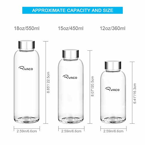 Ryaco Classic Drinkfles van borosilicaatglas, 420 ml, draagbaar, BPA-vrij, voor het meenemen van koude warme dranken, met neopreen tas en sponsborstel, schattig roze Ryaco Classic Drinkfles van borosilicaatglas, 420 ml, draagbaar, BPA-vrij, voor het meenemen van koude warme dranken, met neopreen tas en sponsborstel, schattig roze