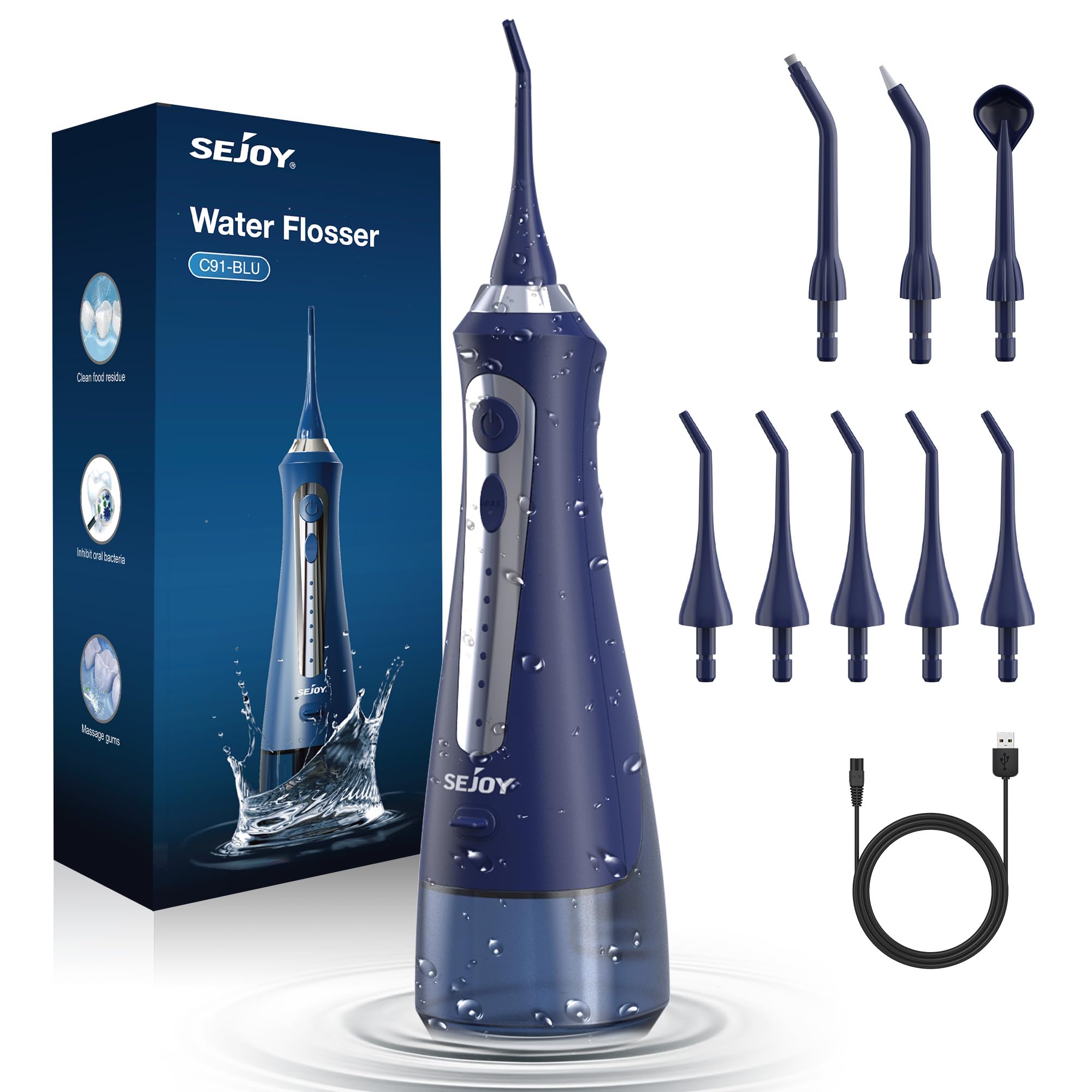 Cordless Water Flosser 5 Modes - Blue C91-image-60283240-ed8b-4e74-81ef-4ae7c490dacd-117309