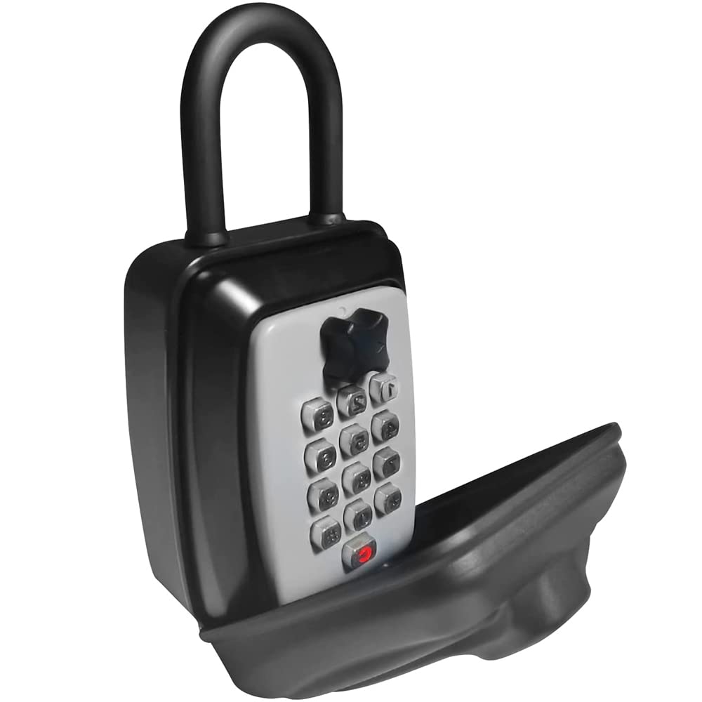 4 Digit Combination Wall-Mounted Key Safe with Shackle, Weatherproof & Large Capacity - Black-image-9d0cb383-06f1-454c-80b0-4f9efbb94c2b-51231