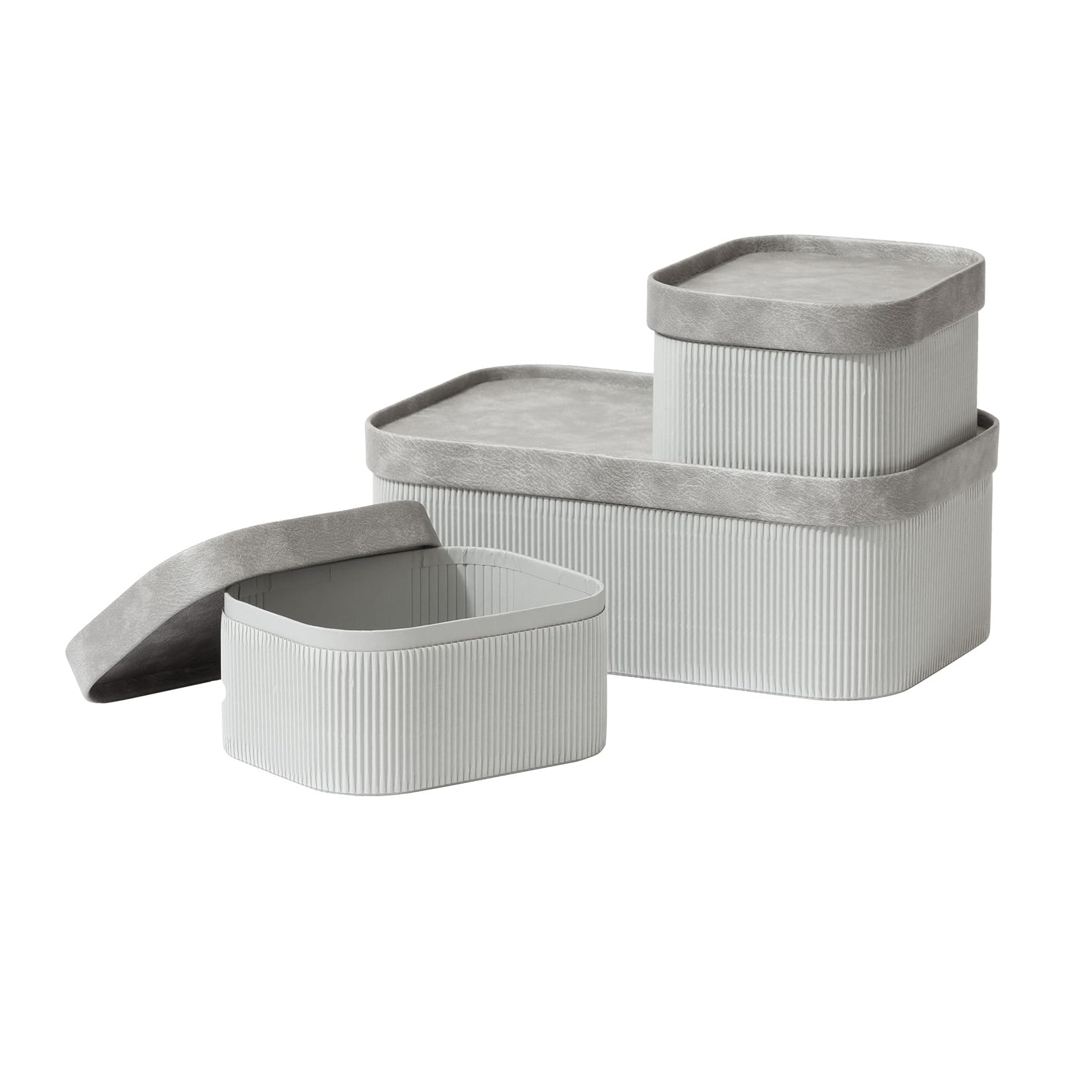 Fluted Cardboard Storage Baskets - Storm Grey Set of 3-image-ac2eaaa8-9e6a-4517-94c7-97b1596d9867-121285