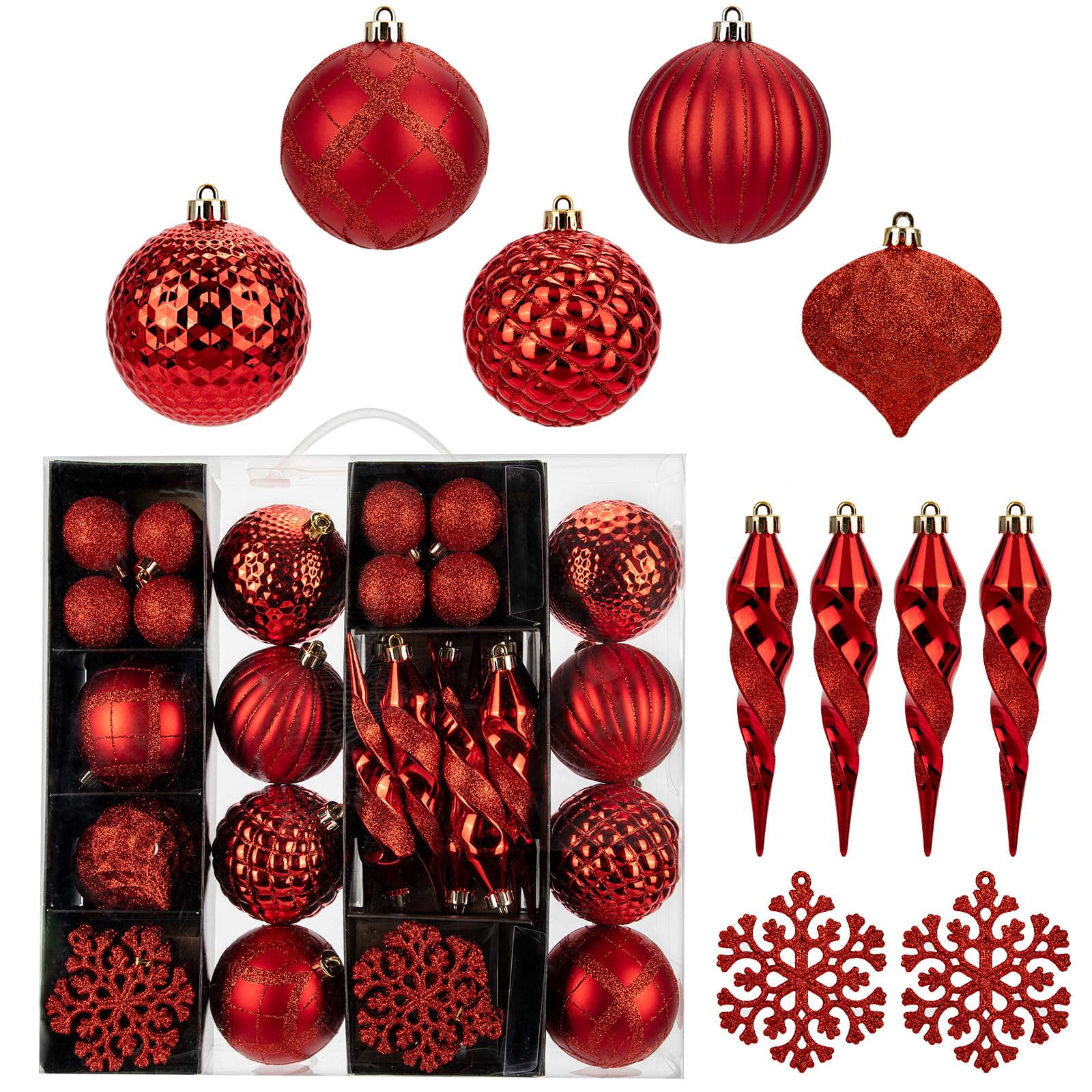 50PCS Shatterproof Christmas Baubles Icicle Snowflake - Red-image-6bc6fdeb-8c34-42e4-9ae5-50b94e39db9c-94574