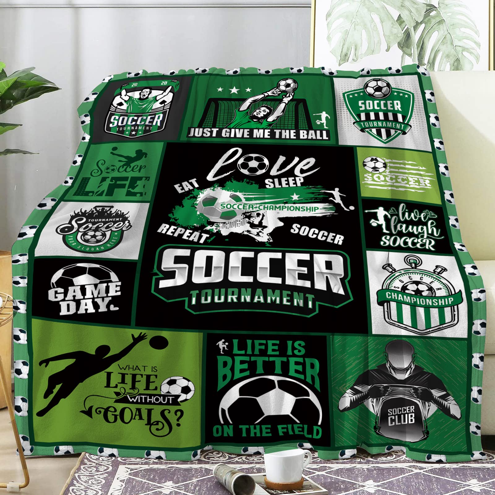 Paready Soccer Blanket Soccer Lovers Gifts for Kids Green (50"x60")-image-e1301193-d76d-4cff-b625-544956141a74-33997