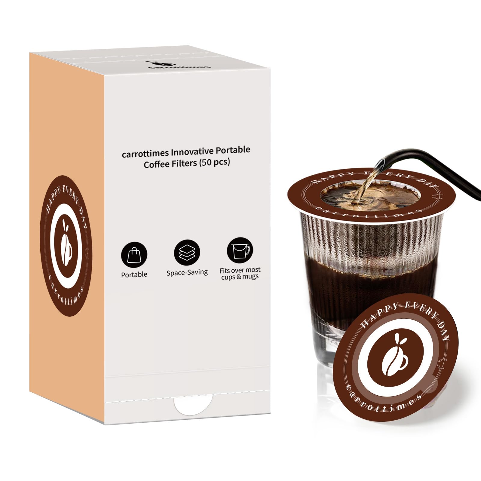 Mini Pour Over Coffee Filters 50 Pcs - Brown 50 pcs-image-e8f7cdde-23bd-45b1-94dc-cf6086b8933a-118693