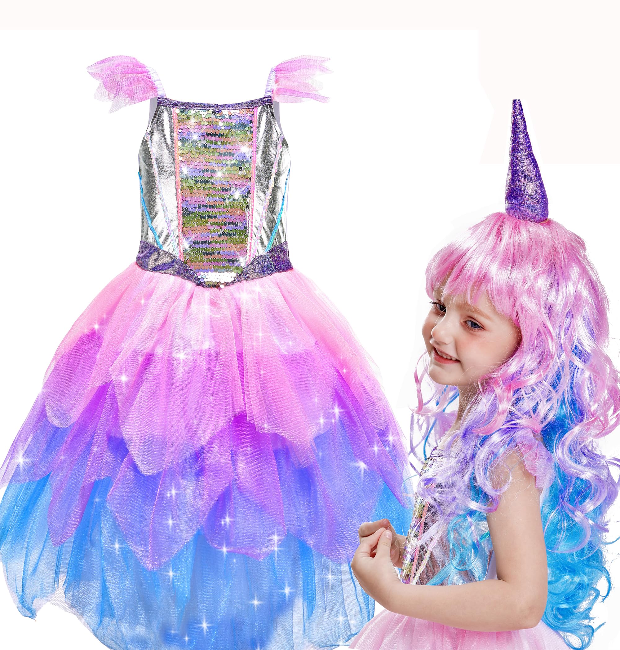 Girls Unicorn Costume with Wig - Unicornwig 4-6 Years-image-f45fc014-aabe-4602-85b0-2b06a5efb03e-96283