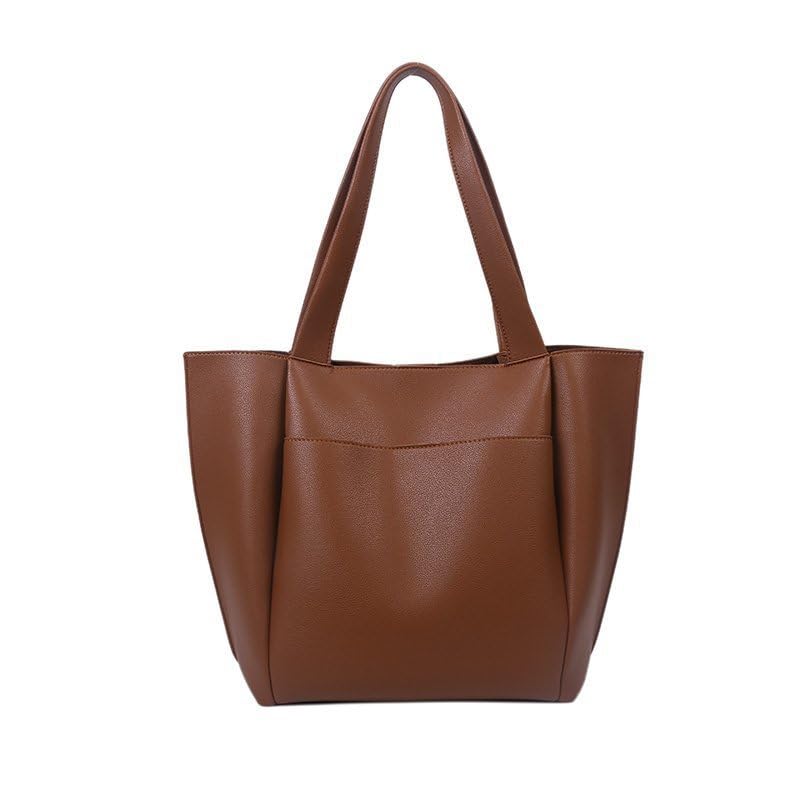 Women's Faux Leather Tote Bag - Brown One Size-image-011801a8-c01c-461e-9bde-adc3b60cd097-121778