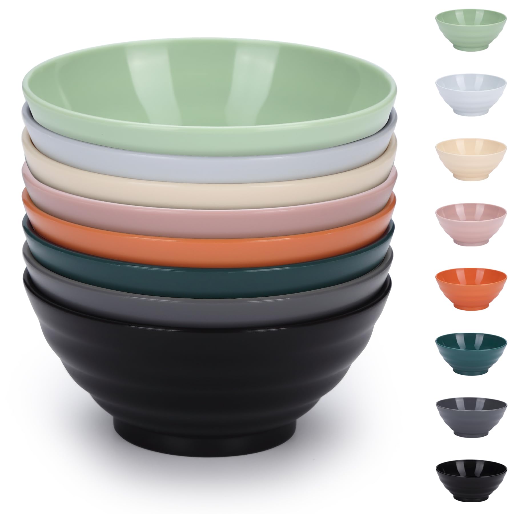 Evanda 8-Piece Unbreakable 1100ml Colourful Plastic Bowls Set for Cereal, Soup, Pasta & More-image-917d6ec9-9fb3-4dbe-805c-f2727d2bc5a8-53539