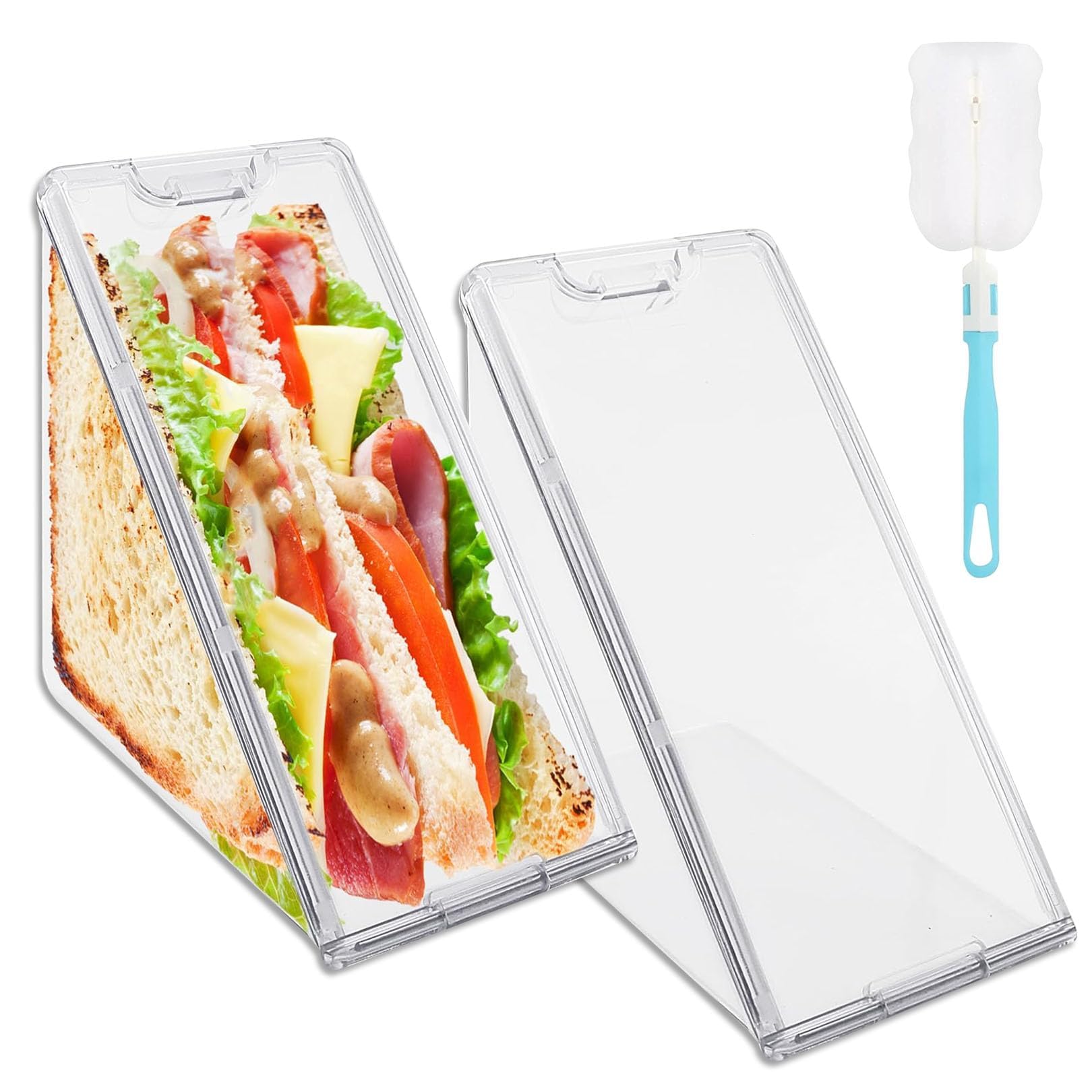 2 Pcs Reusable Triangle Sandwich Containers with Lids - Portable & Easy to Clean for Travel & Picnics-image-d5f2111b-20e5-4534-a2db-d5062591596f-68791