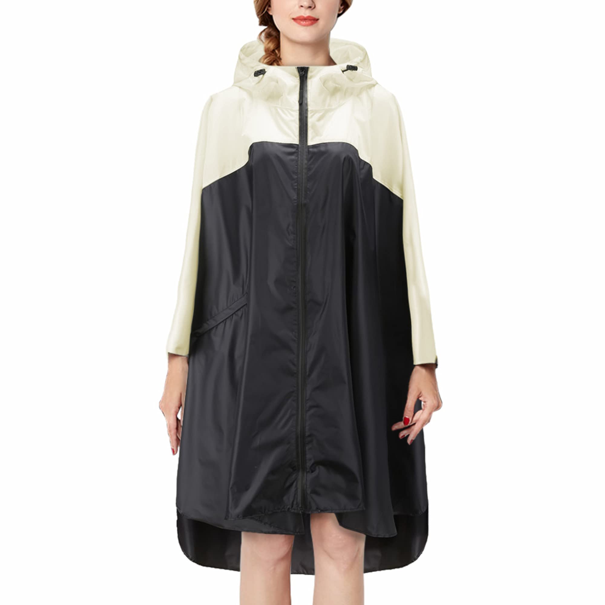 Unisex Waterproof Raincoat Poncho - Black White Animal One Size-image-6177a8b1-0359-4633-b3ae-9f150203150b-101752