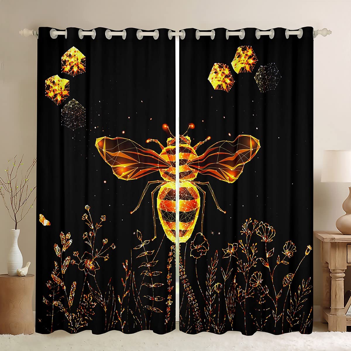 3D Bee Blackout Curtains - Multicoloured 1 W46.1xL53.9-image-e28d0a7a-b54a-4e97-915f-e1759f624428-113763