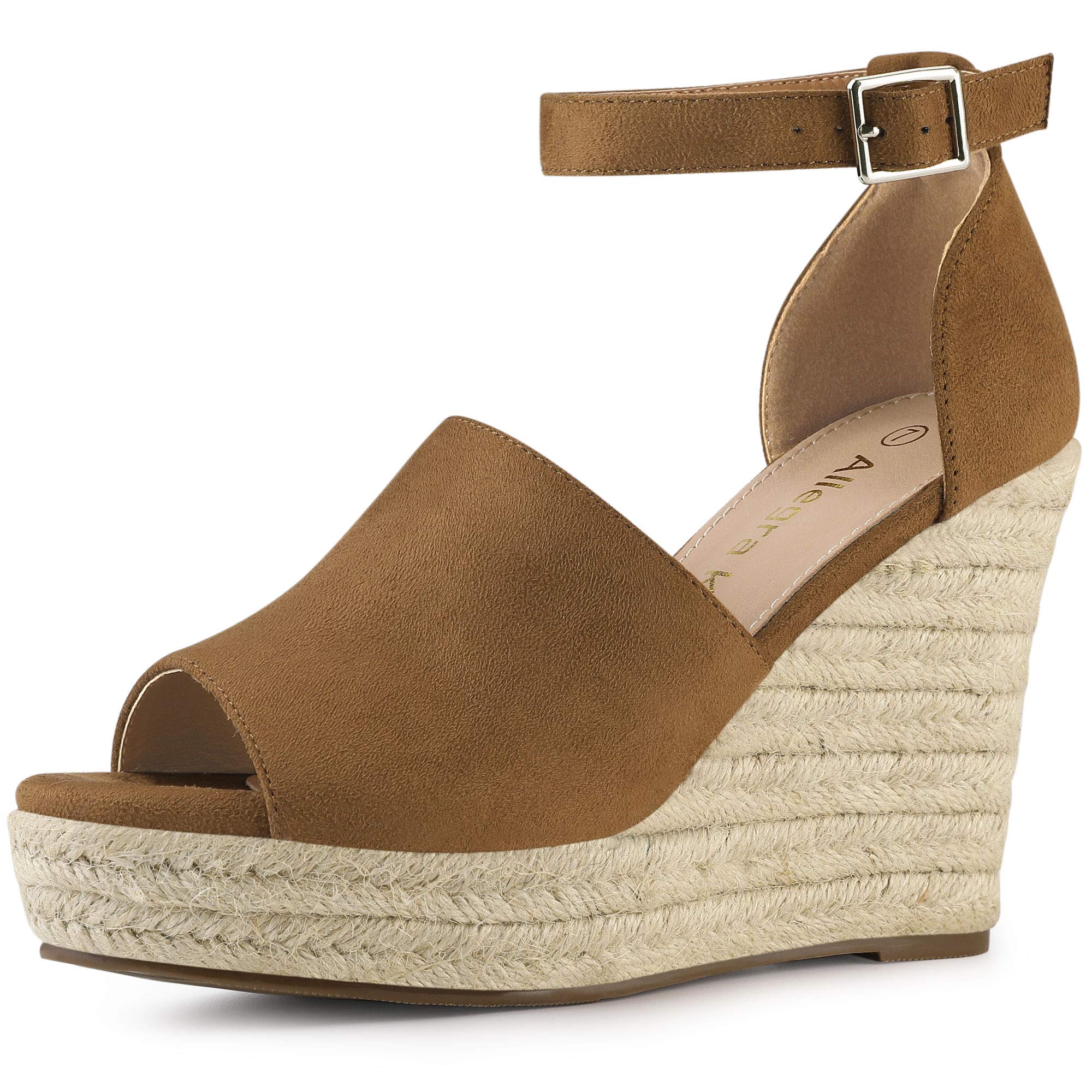 Women's Espadrille Wedge Sandals - Brown 4 UK-image-69dafe7b-b7f8-4472-ba60-c90b9172a5c8-109480
