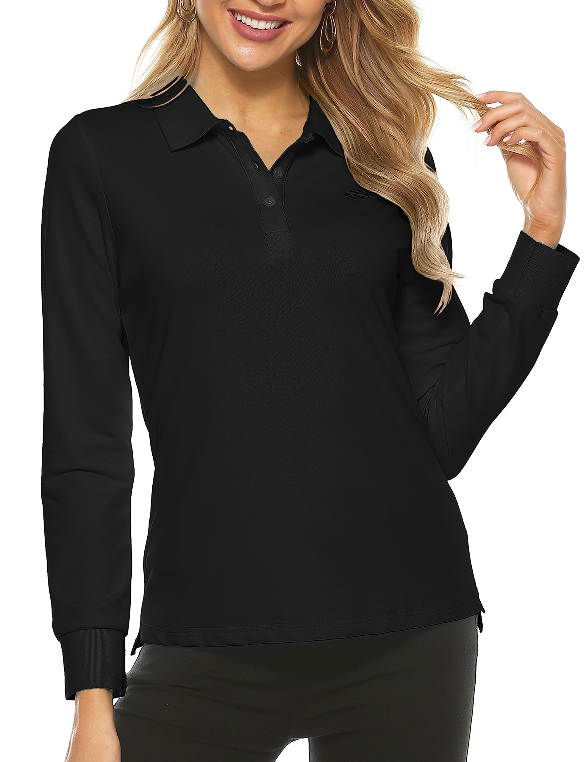 Women's Cotton Polo Shirt - Black XL-image-fbee5681-bccf-4fda-930c-d02ef560e6fd-113597