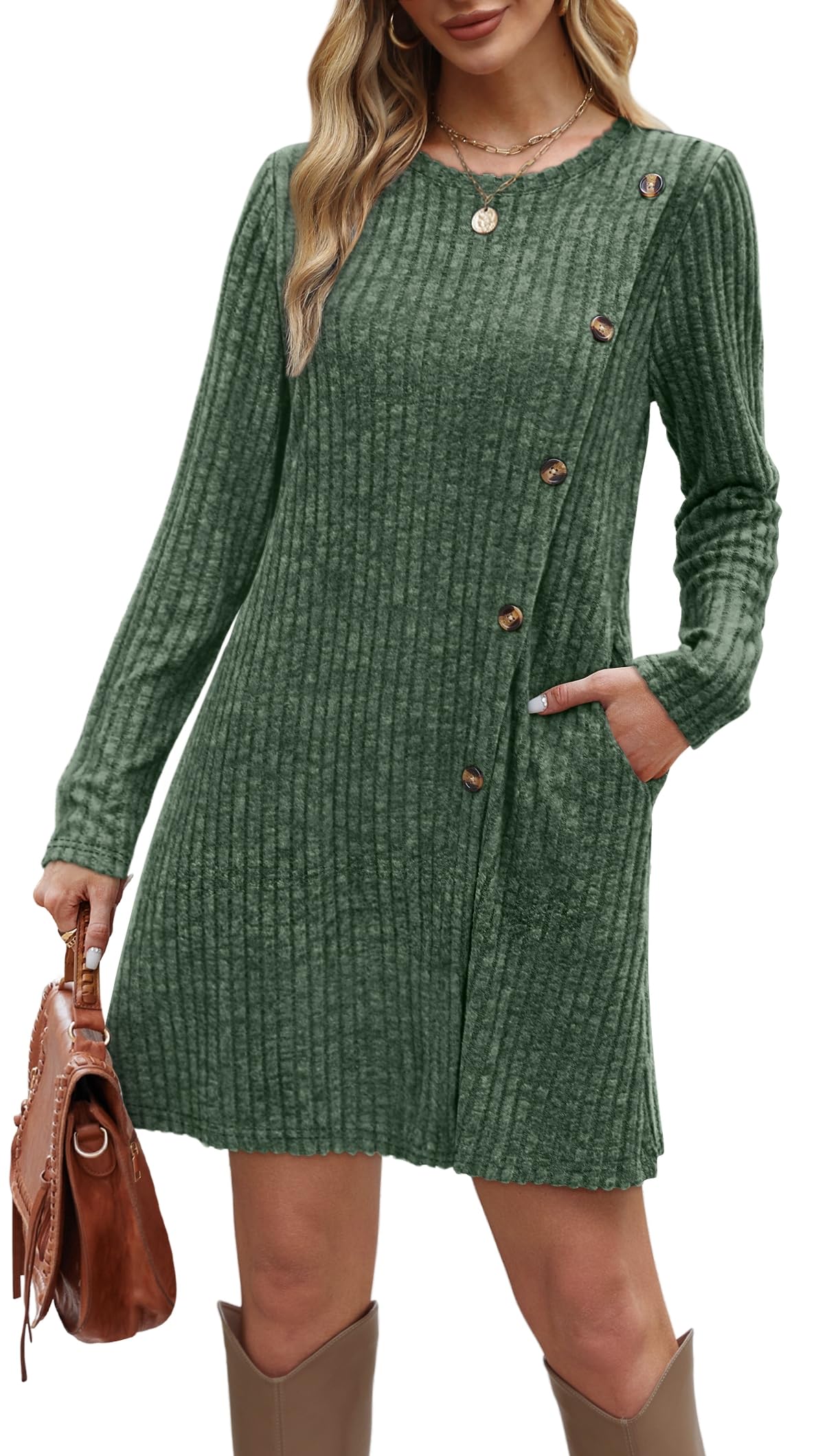 Women's Jumper Dress - Green XXL-image-a36996b8-5ad4-4a40-bbea-c18d4a4c0af8-117452