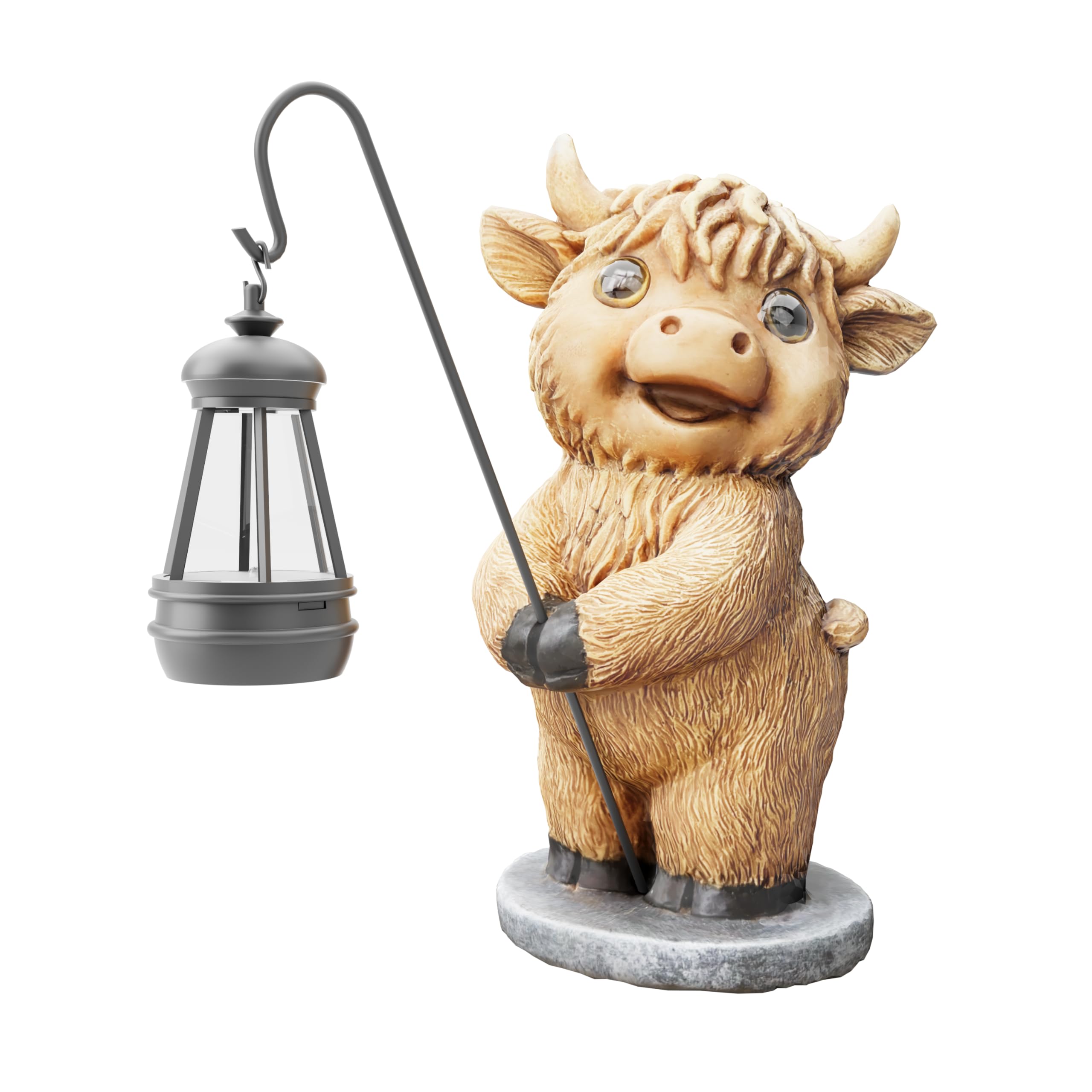 Highland Cow Solar Light Statue - M3 Beige-image-19d552a4-d5d7-4230-ab5a-3a35c3c55be1-90291