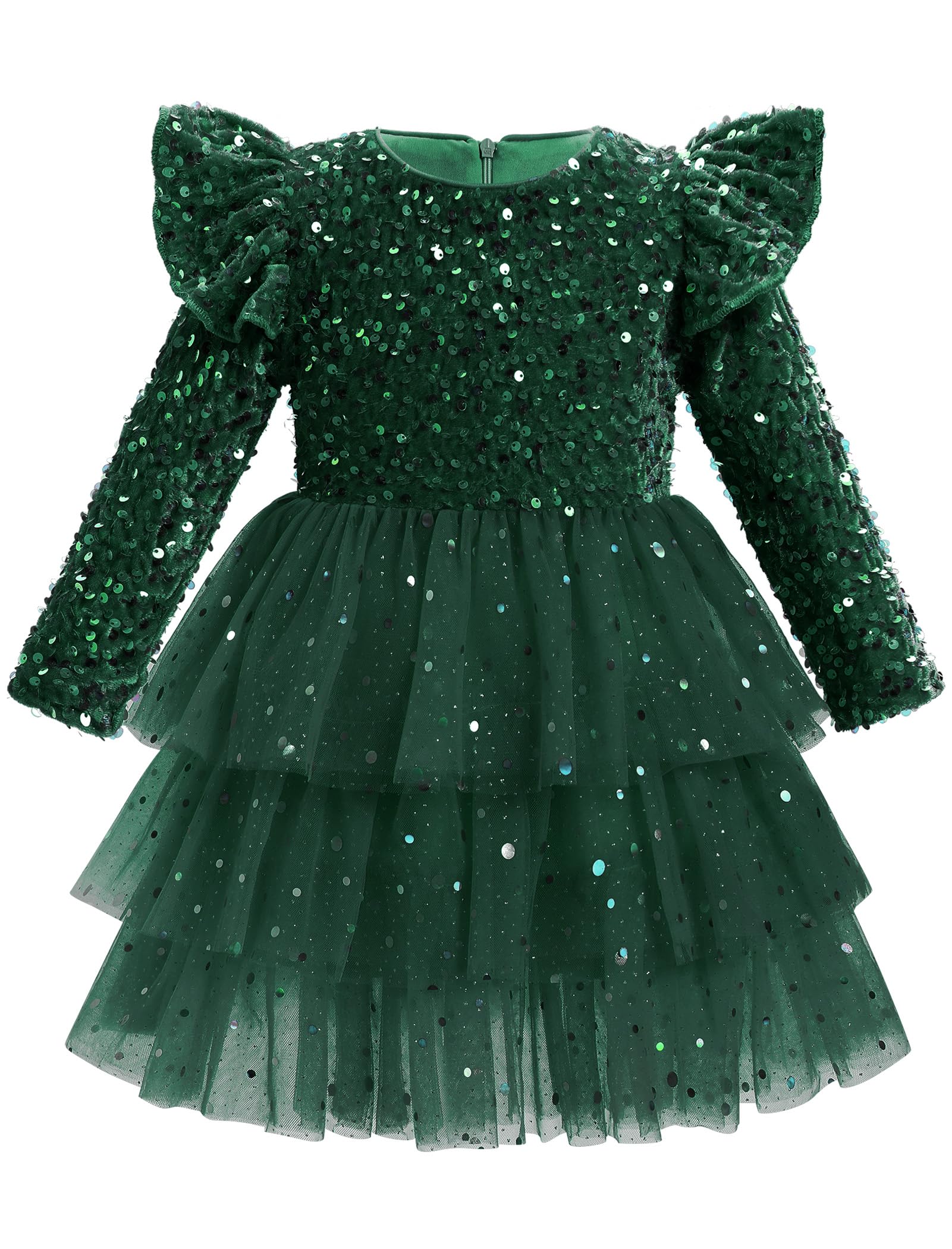 Girls Velvet Christmas Dress - Green 9-12 Months-image-44622bf6-5bbf-4765-99c6-14596e743c9f-109537