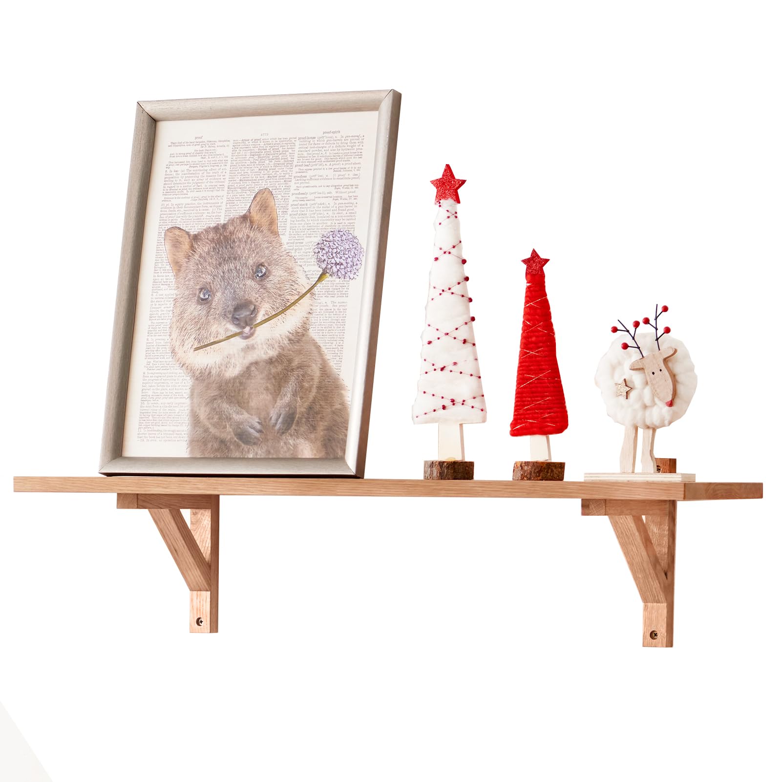 Solid Oak Wood Floating Shelf 60cm - Rustic Wall Mounted Display Ledge for Living Room, Bedroom Decor-image-fb0cfaec-b2cc-4ac3-92a7-1dd9042397de-75014