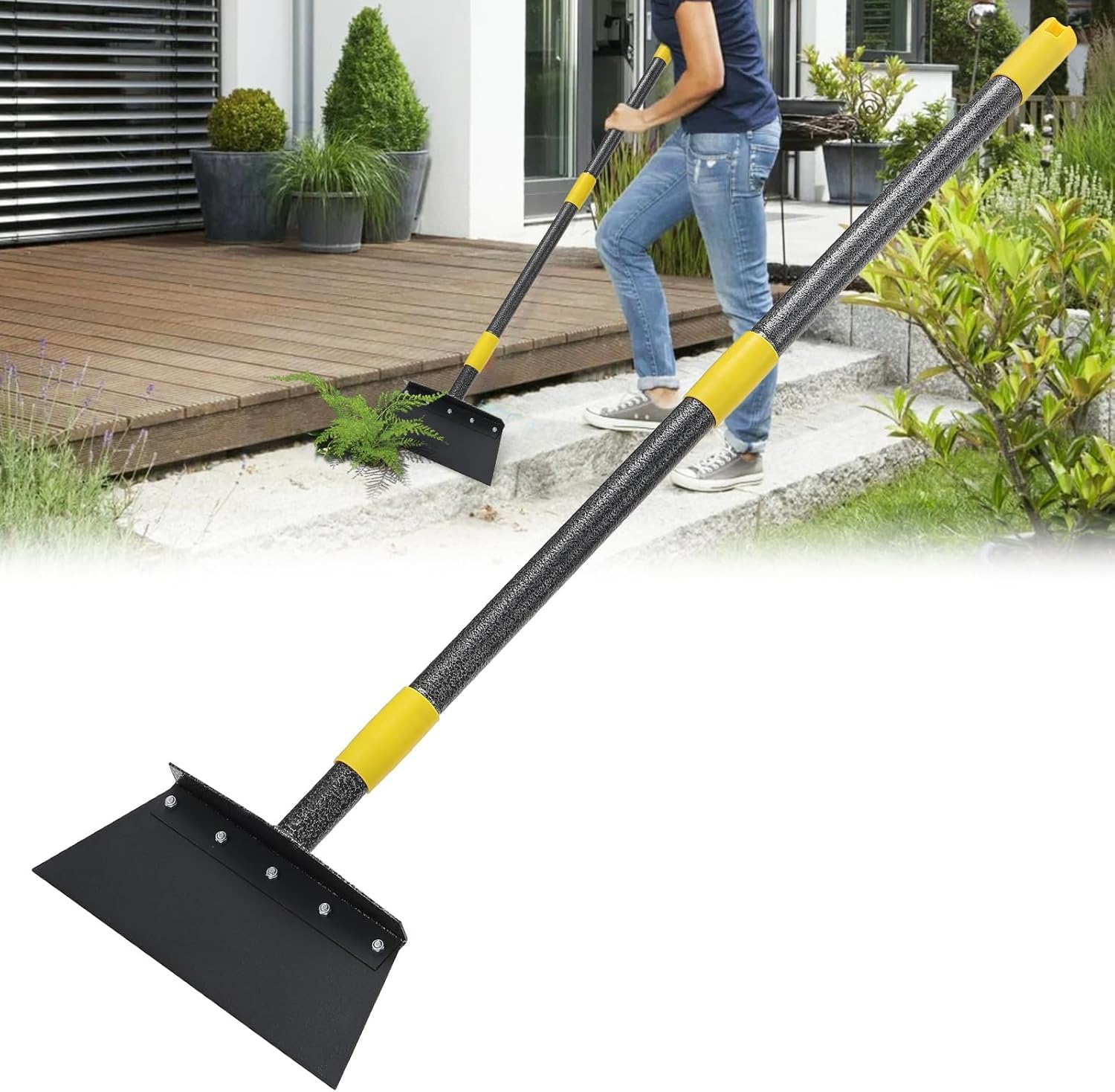 Multifunctional Garden Shovel 5 FT with Adjustable Ergonomic Handle, Replaceable Blades, Ideal for Weeding & Ice Scraping-image-d08b6718-198f-47e8-b681-a99ad0c9ddc5-75560