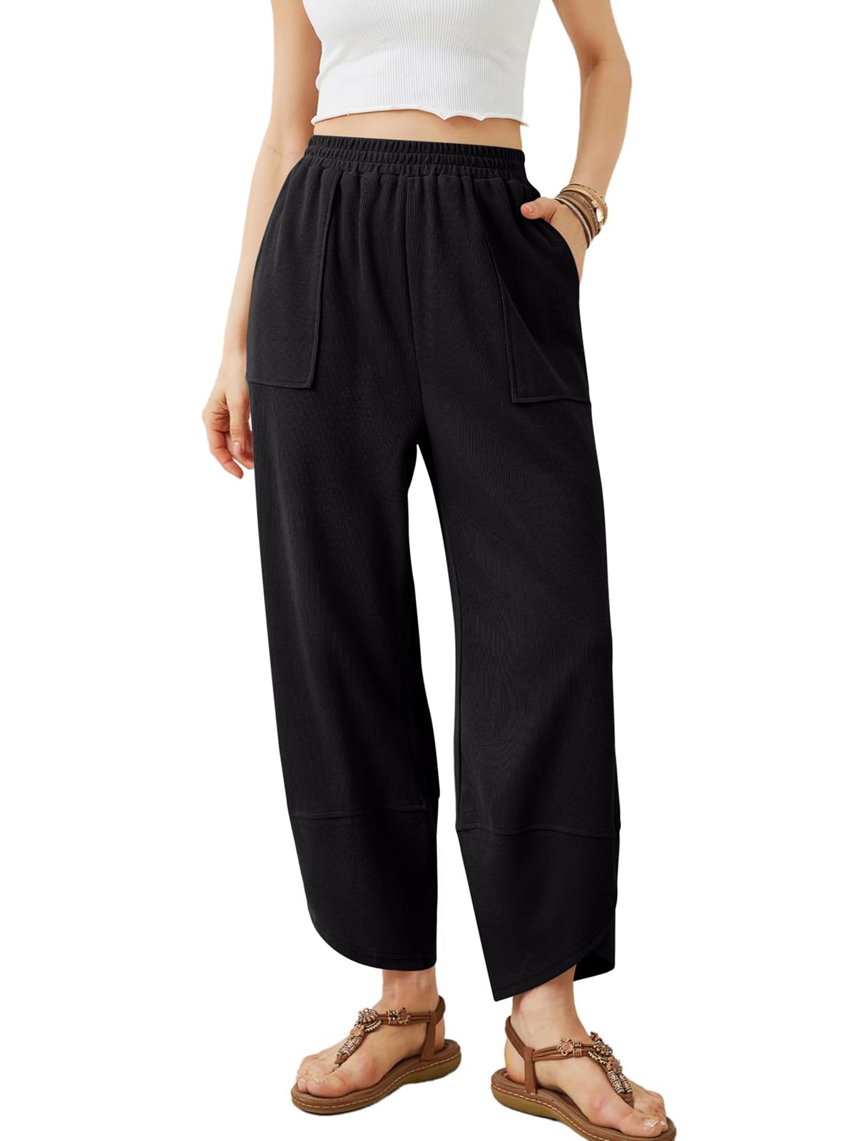 Women's Palazzo Trousers High Waist Wide Leg - Black XL-image-6d8f3444-3fce-4023-a205-e5ef2837b950-95645