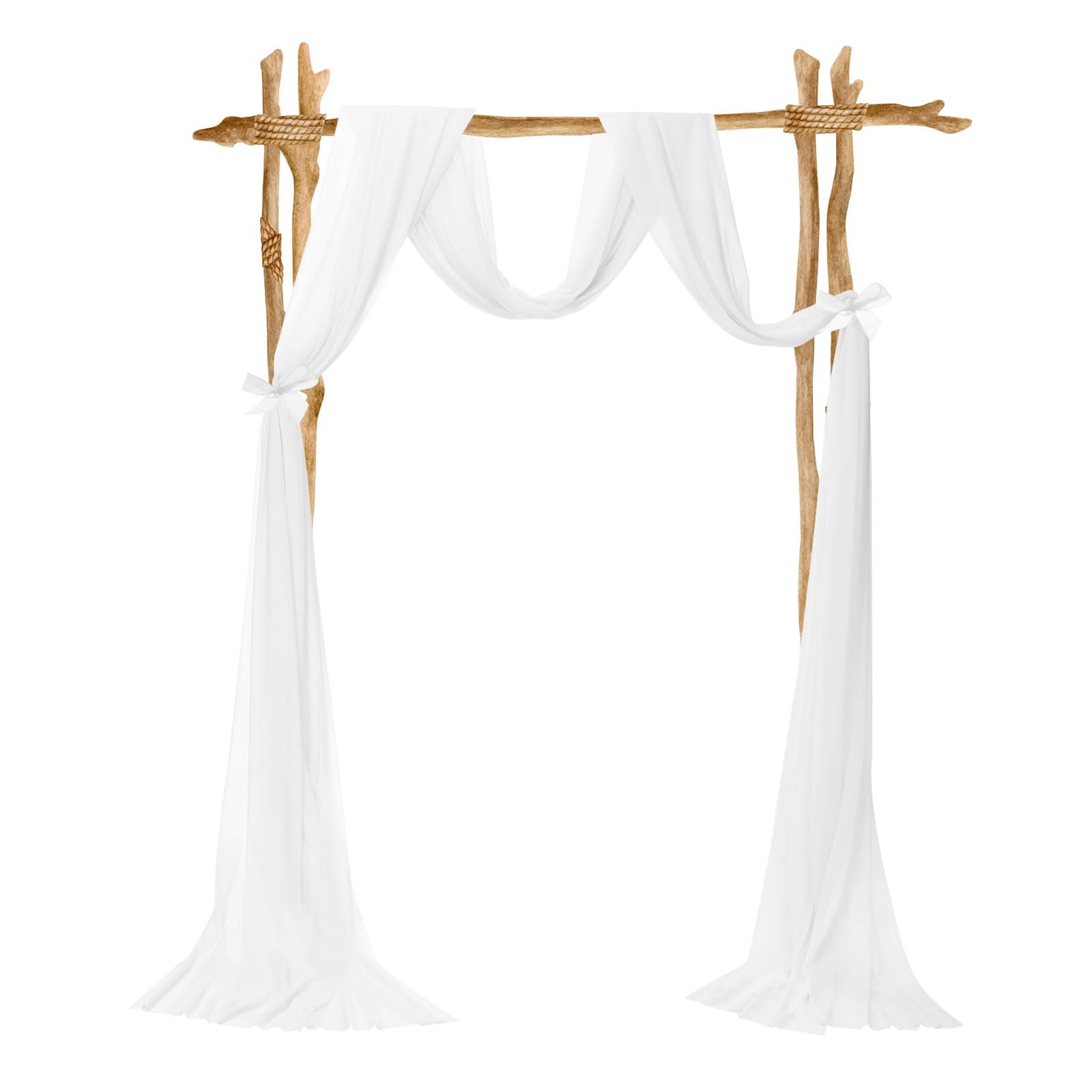 Wedding Arch Drape Chiffon Curtains - White 30in x 20ft-image-75aaee83-355b-4a61-9197-c7a7a613b108-96090