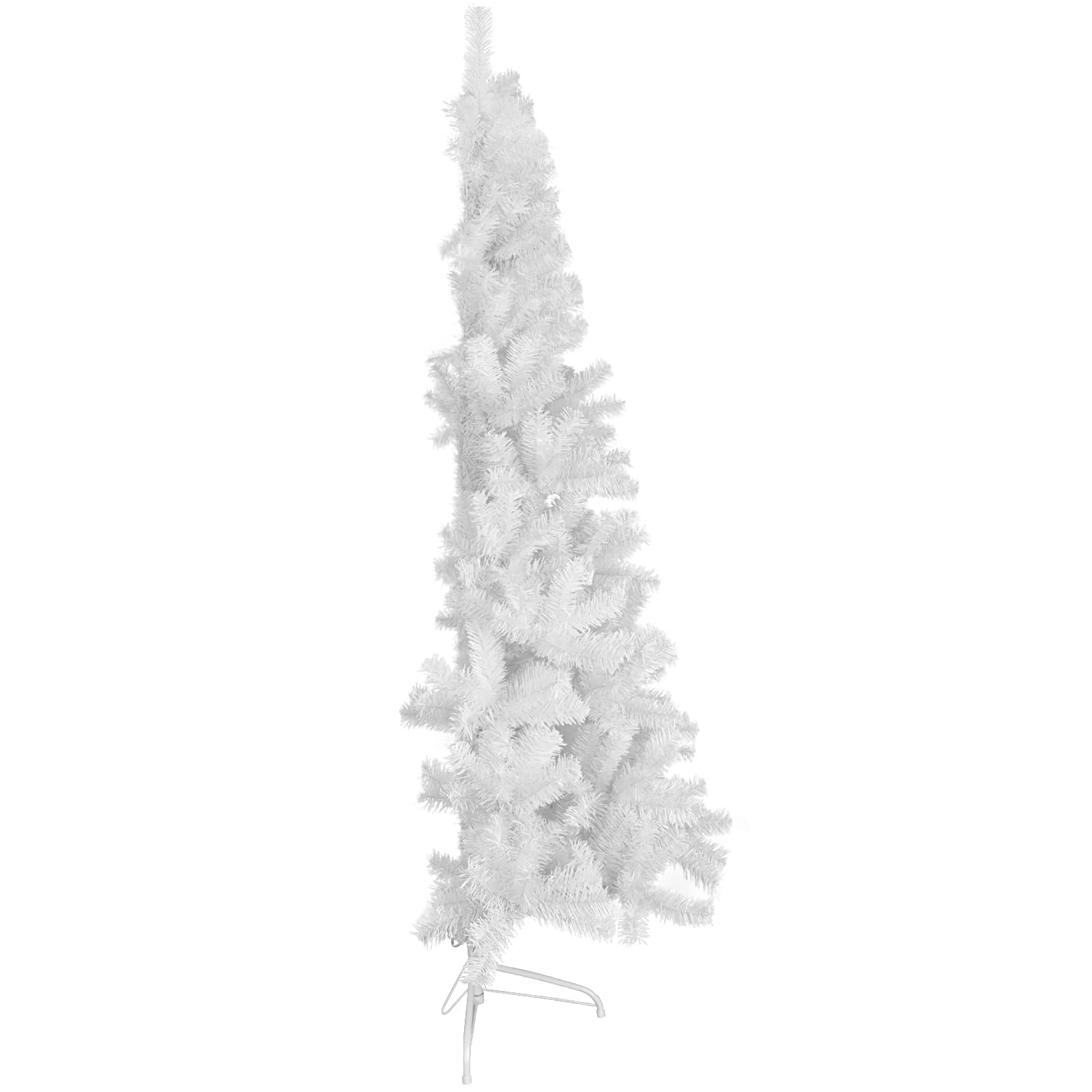 ZALAON Half Christmas Artificial Half Christmas Tree,1.8M White Xmas-image-68b00bf5-f71d-446e-98bb-ede04268b671-59476