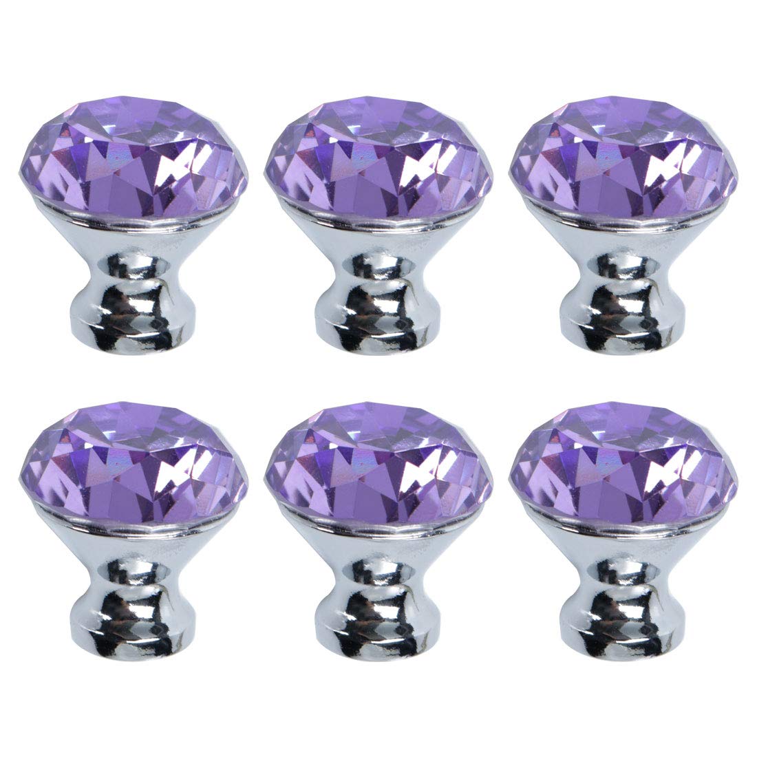 6pcs Purple Crystal Knobs with Aluminium Base for Furniture - Stylish Drawer Pull Handles-image-ca4d210e-7519-4130-83b3-c344725ac389-60373