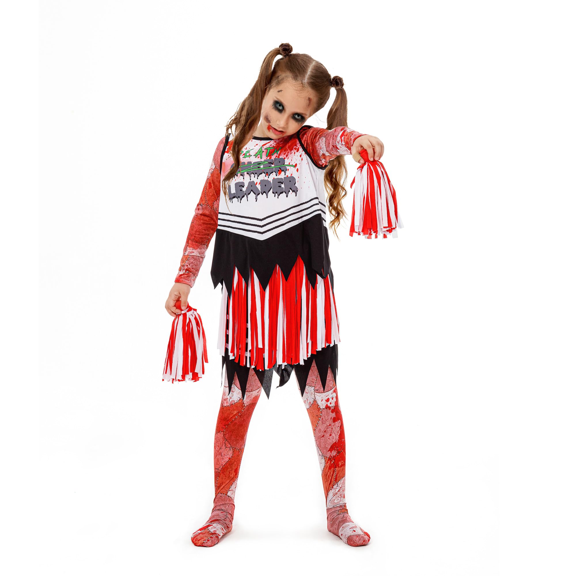 Kids Zombie Cheerleader Fancy Dress Costume - Large Size - Spooky Halloween Outfit-image-c9f075a8-2bbf-4dd7-b15a-4a8aea4d5a46-65813