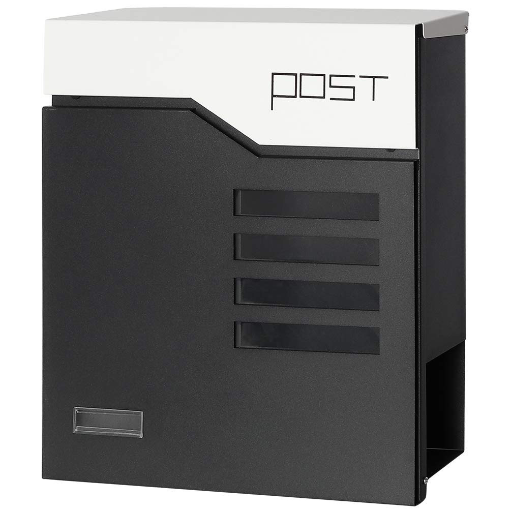 Metal Wall Letterbox Lockable - Black L-image-64f57de8-0d5e-47d6-a113-9306b4ab31bf-109741