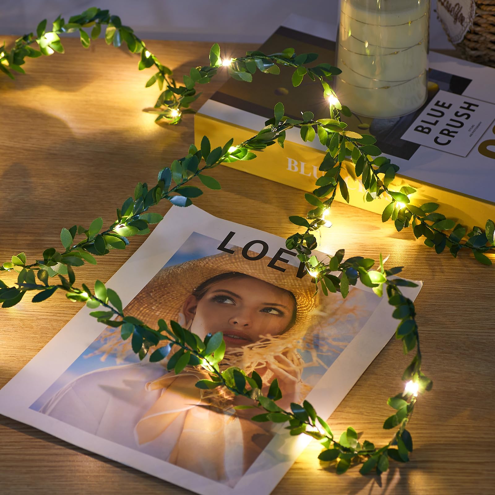 Artificial Vine LED Fairy Lights - Warm White & Green Leaf 2 Pack-image-9202d5cc-58ad-40b1-be9c-3dec8359233e-110005