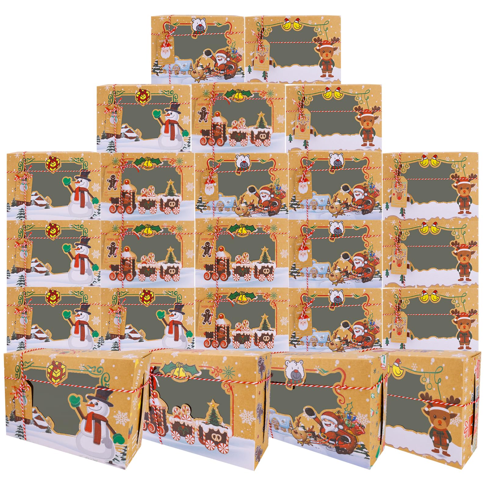 Christmas Xcheerful 24PCS Boxes Boxes Boxes Boxes Xmas 3 22x15x7cm