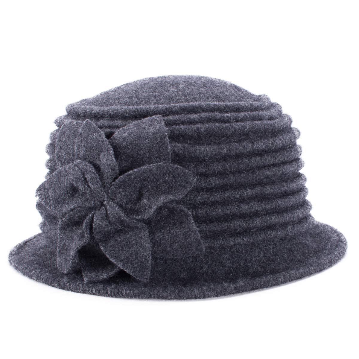 Women's Wool Beret Cloche Hat - Dark Grey One Size XL-image-d6933507-385c-493d-889f-0f1cb1b56030-111540