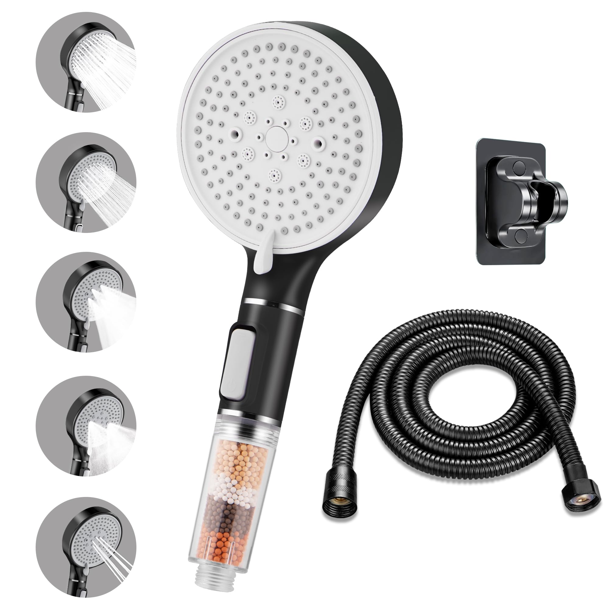 Shower Head with Ionic Filter - Black-image-1a2e3d0c-7ac3-41a2-9ce6-16b47606c8d3-92951