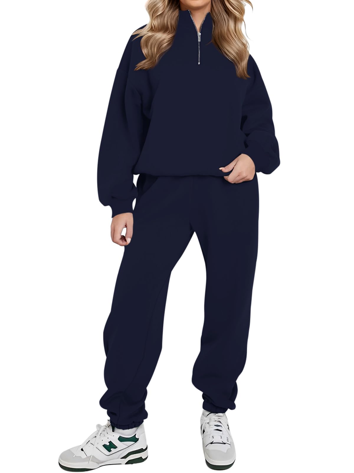 Women's Fleece Lounge Wear Set - Navy Blue S-image-f8459bb5-0aa4-4811-894d-380dccd96925-94466