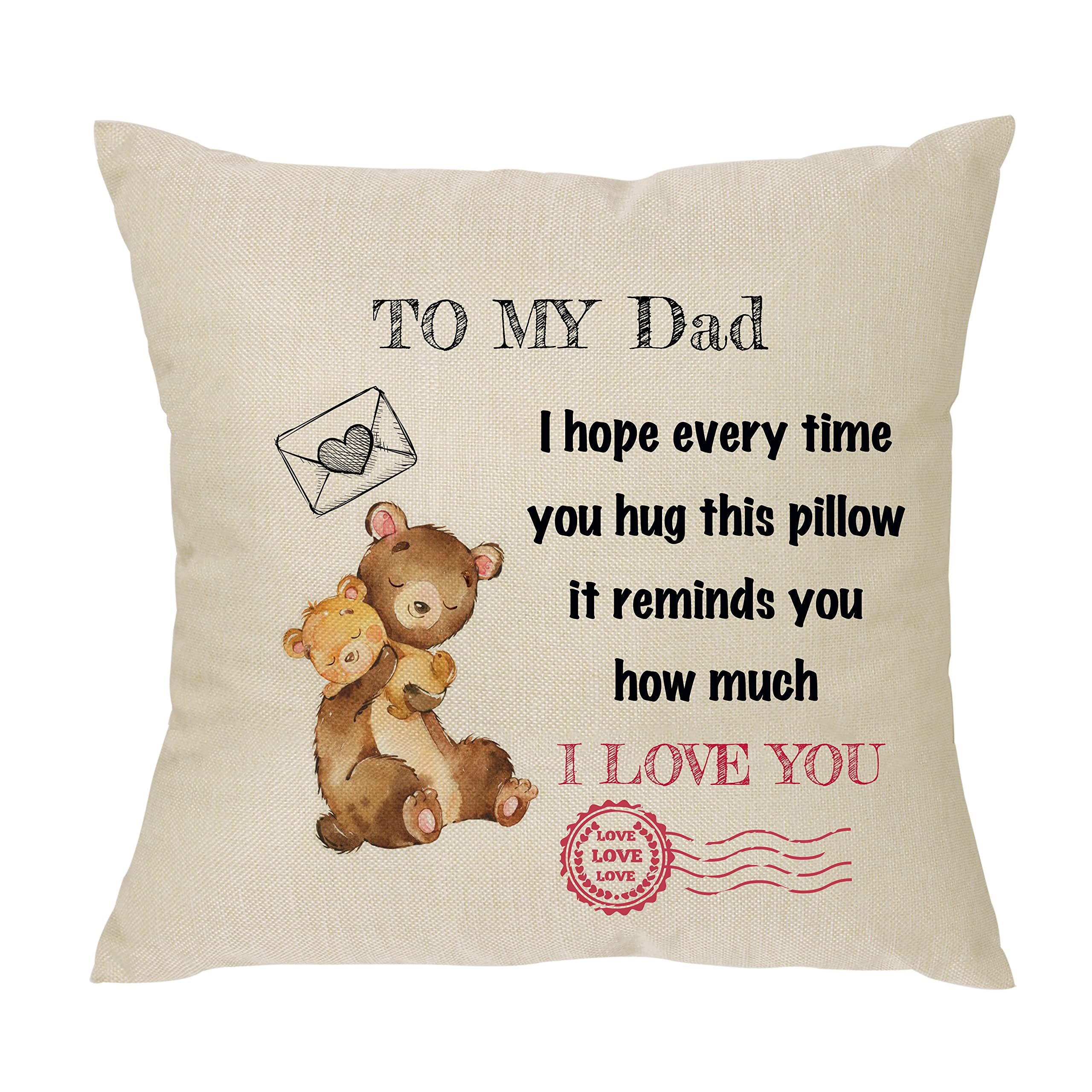 Memorable Dad Cushion Cover – Ideal Gift for Father’s Day, Birthday, Christmas – Home Décor