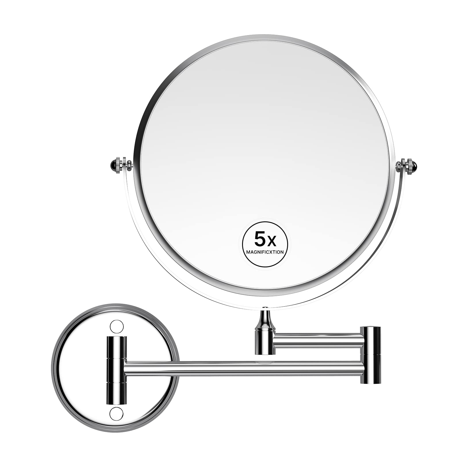 Wall Mounted Magnifying Mirror - 8 Inch 1X/5X-image-cb645946-7311-4261-b18e-edf8d39599d6-88115