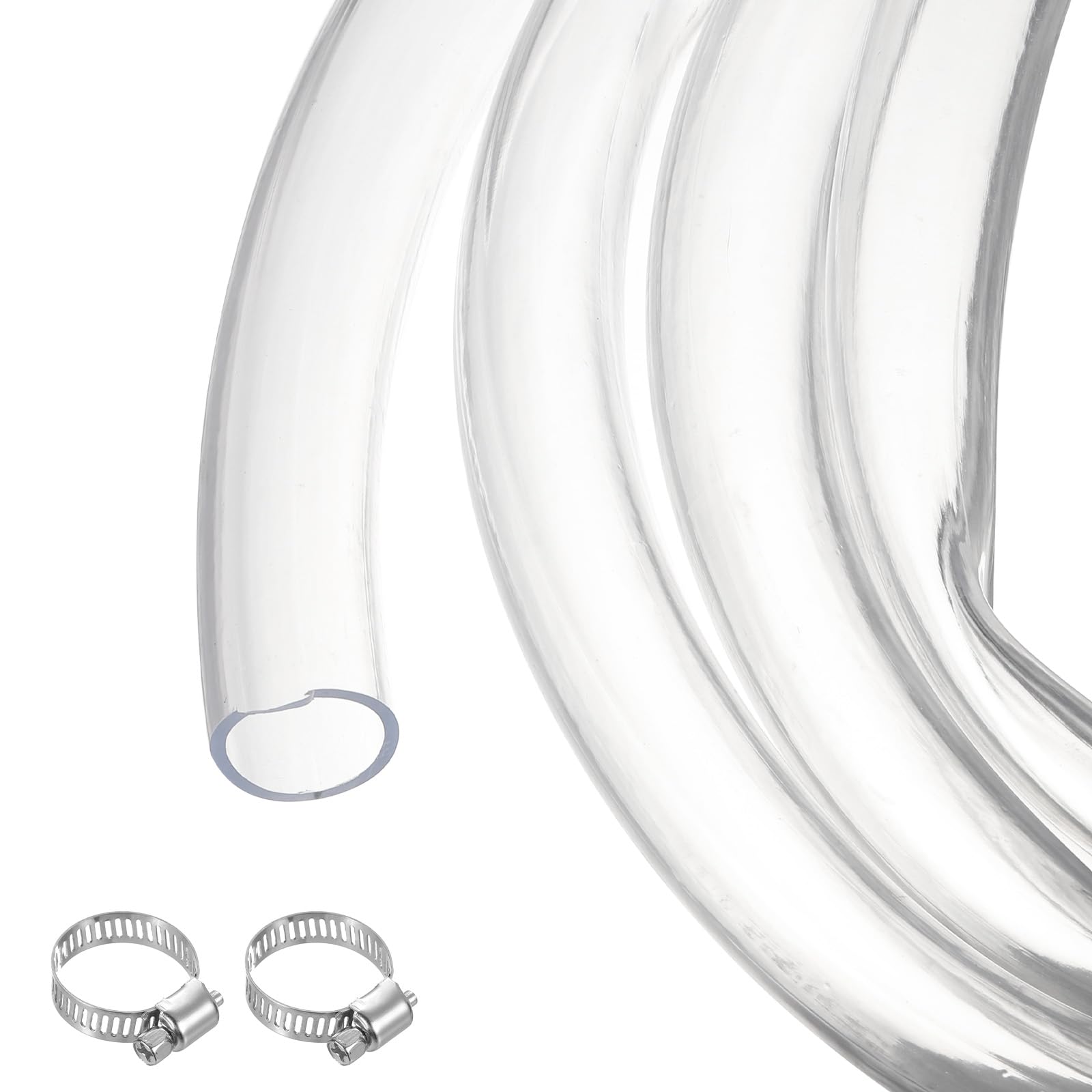 10ft Clear PVC Tubing with Clamps for Garden, Aquarium & More - Flexible Vinyl Hose-image-b2f469f5-9560-4d58-9003-579a6ee6c588-60477