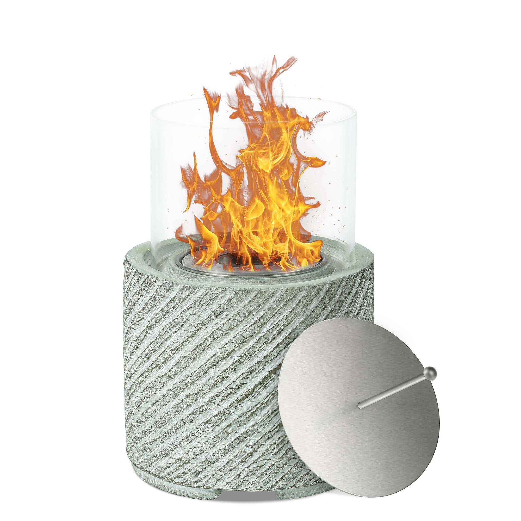 VOSSMOON Tabletop Fire Pit, Bioethanol Table Top Tempered Glass Green-image-dd0358c9-a884-4d8c-945a-e645f3b884fb-34577