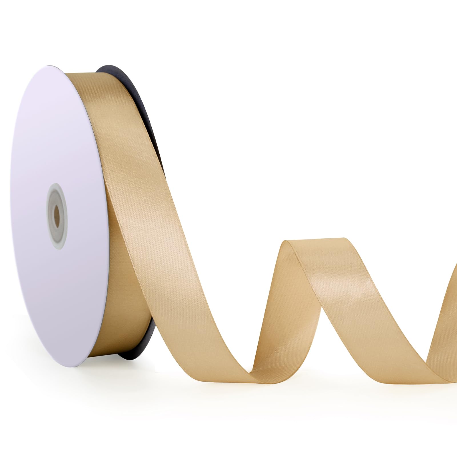 Light Champagne Satin Ribbon 25mm x 92m Roll for Crafting, Gift Wrapping & Wedding Decoration-image-9c4fbd18-1932-43a7-8cd8-80b98bc350d0-52954