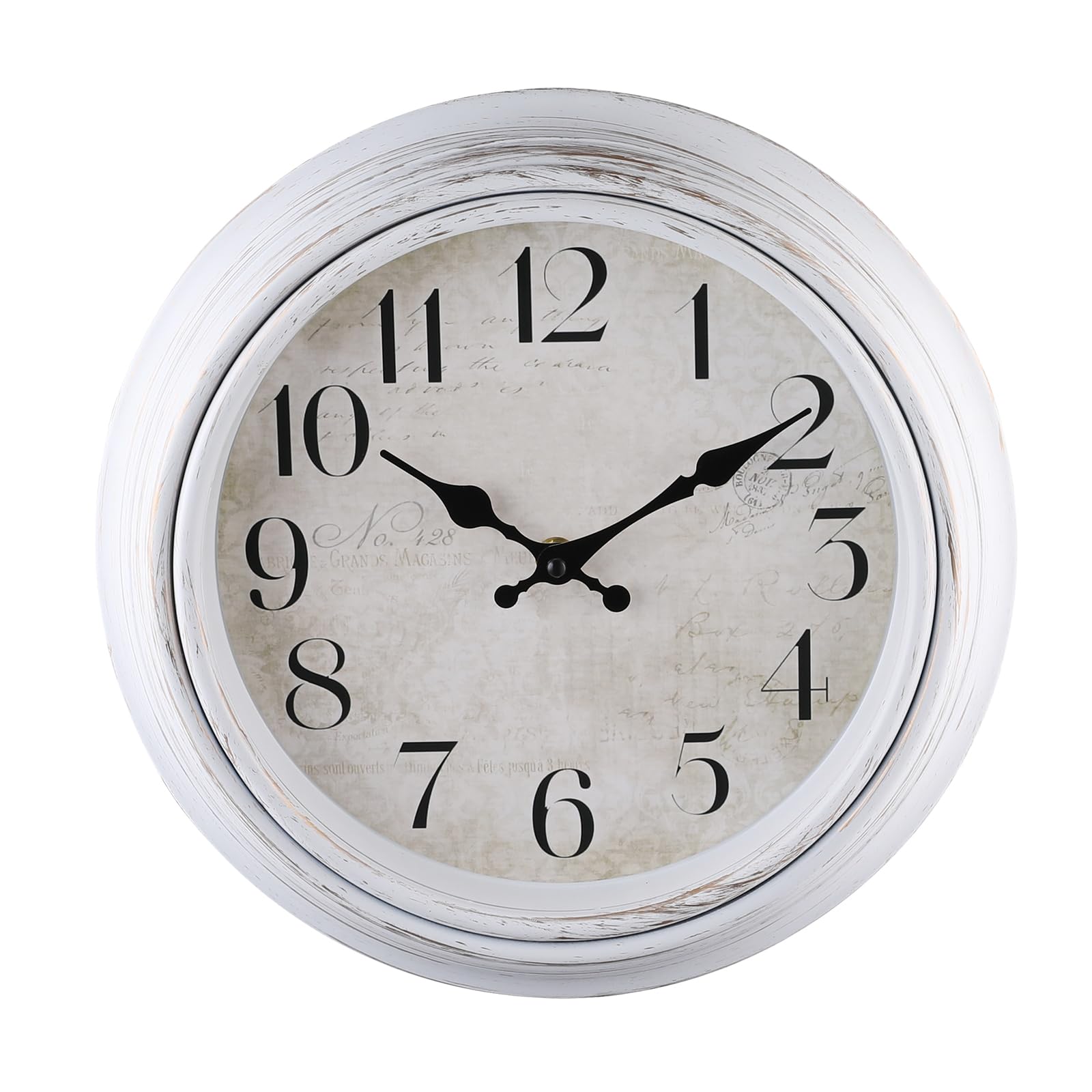 Retro Wall Clock Silent Quartz - White 12"-image-ba564b5a-a332-4c18-ac8d-ac7b540932ad-2295