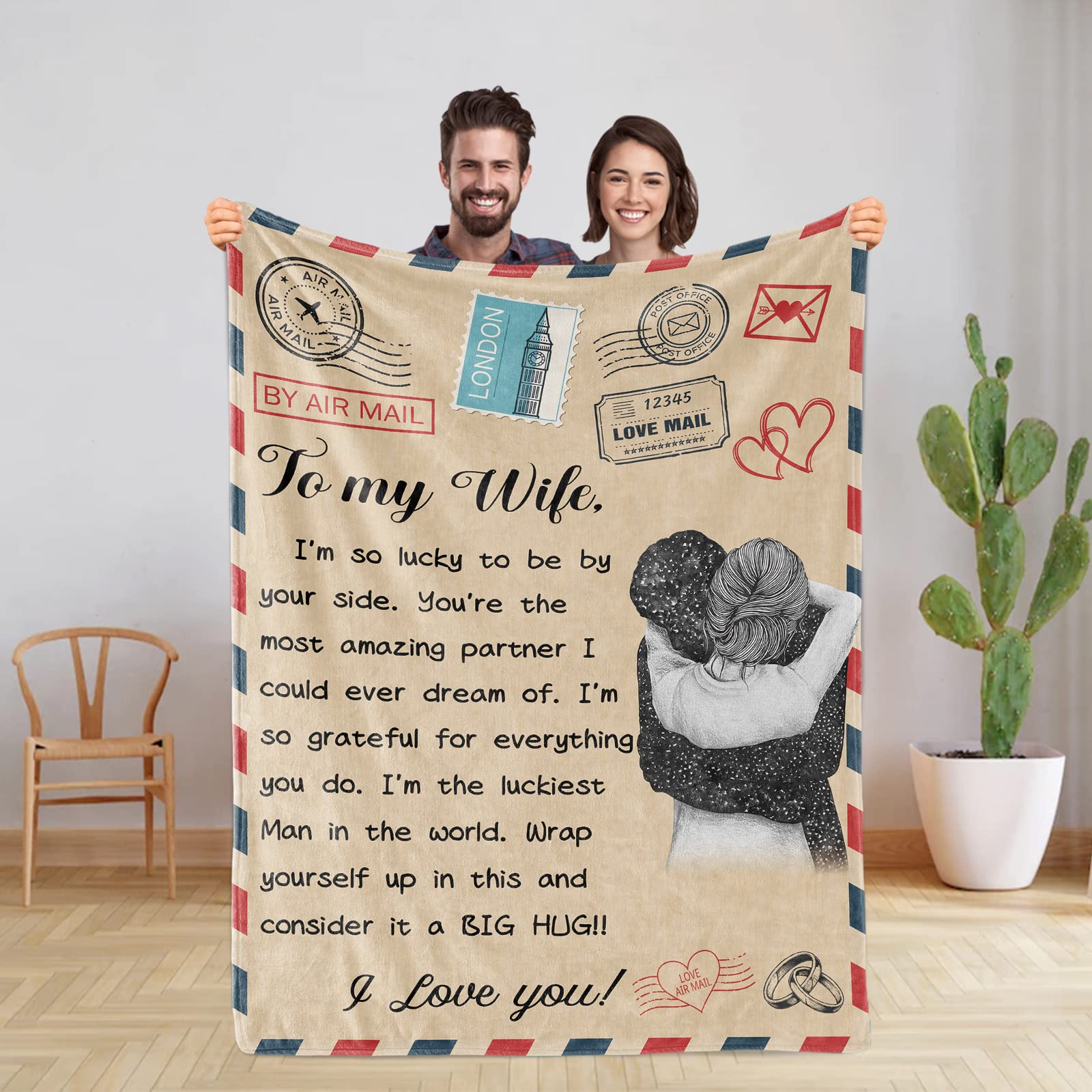Wife Blanket, Gifts For Wife From Husband, Birthday 60" X 80"